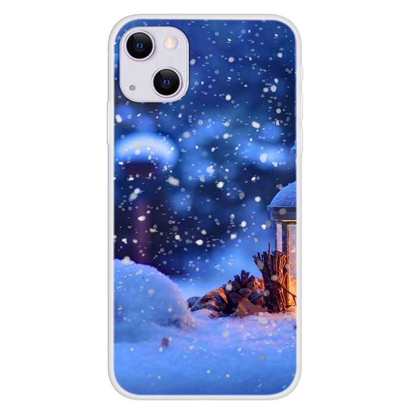 

Vivid Christmas Pattern Printing Anti-scratch TPU Phone Case Cover for iPhone 13 mini 5.4 inch - Snowflake, iPhone 13 mini