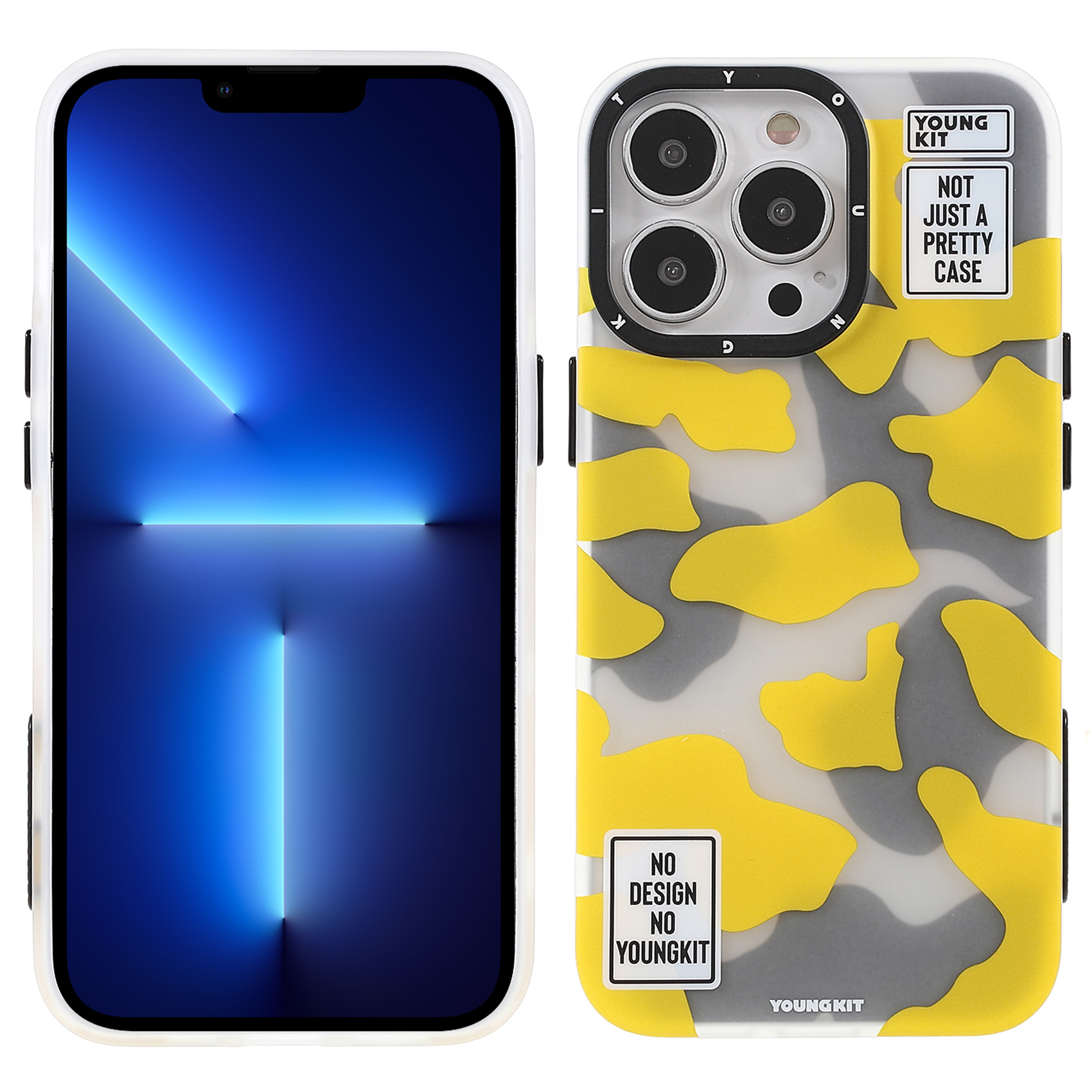 

Youngkit Для Iphone 13 Pro 6,1 Дюйма с Камуфляжным Рисунком Пластика и Чехла Для Телефона TPU - Желтый, iPhone 13 Pro