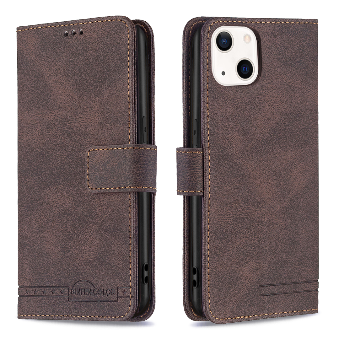 

Binfen Color Full Protection Magnetic CLASP BF09 RFID Blocking PU Кожаный Кошелек Для Телефона С Подставкой Для IPhone 13 6.1 Дюймов - Коричневый, iPhone 13