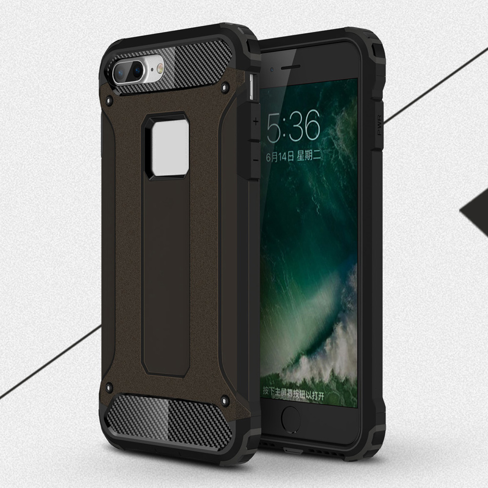 

For iPhone 8 Plus / 7 Plus 5.5 inch PC + TPU Dual Layer Shock Absorption Protective Phone Case - Black, iPhone 8 Plus 5.5 inch