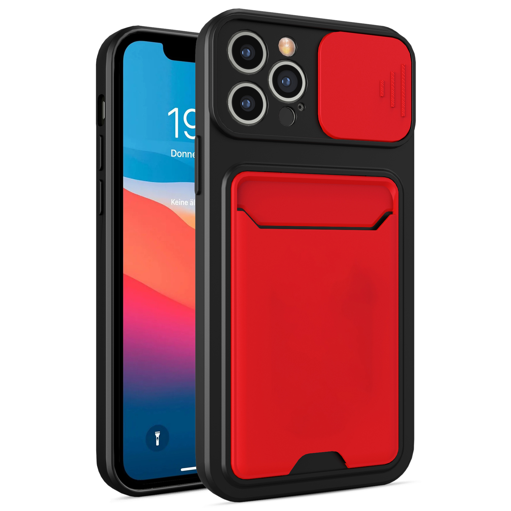

Praction Protection Protection Protection Protector Phone Caven Cover Hard PC + TPU Для IPhone 12 Pro Max 6,7 Дюйма - Красный, iPhone 12 Pro Max