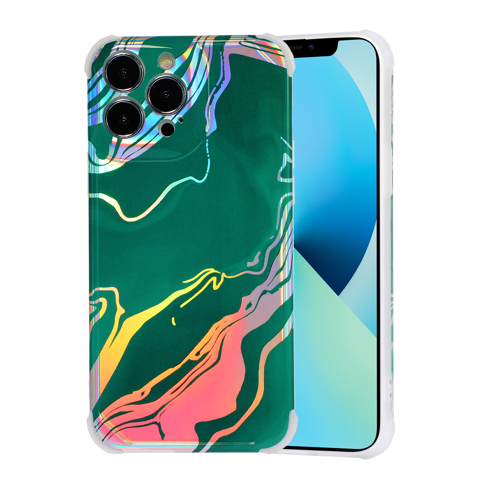 

Laser Marble IMD Workmanship Anti-fall TPU + PC Protective Phone Back Case Cover for iPhone 13 Pro Max 6.7 inch - CF6, iPhone 13 Pro Max