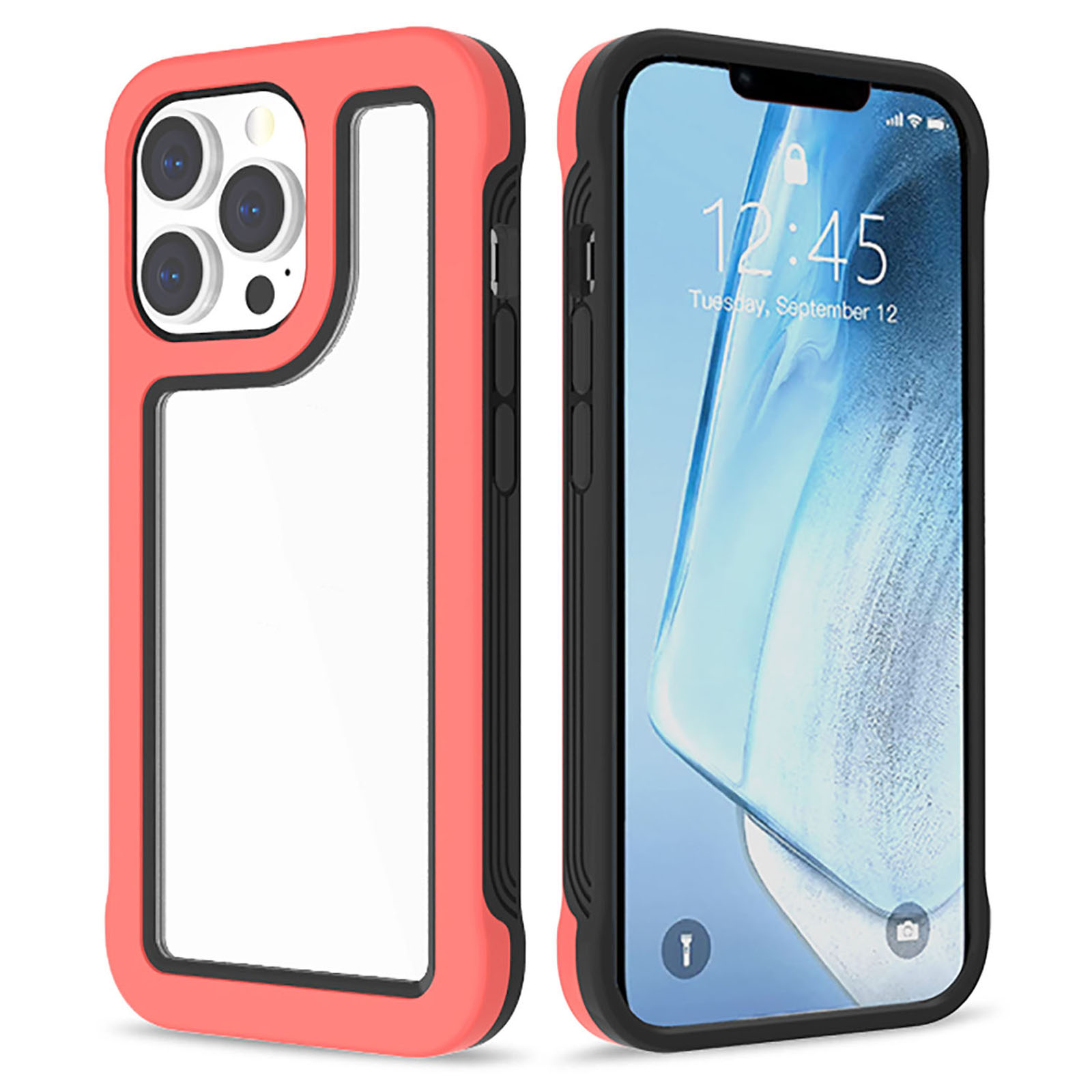 

2-в-1 TPU + Пк. - Флуоресцентный Розовый/черный, iPhone 13 Pro Max
