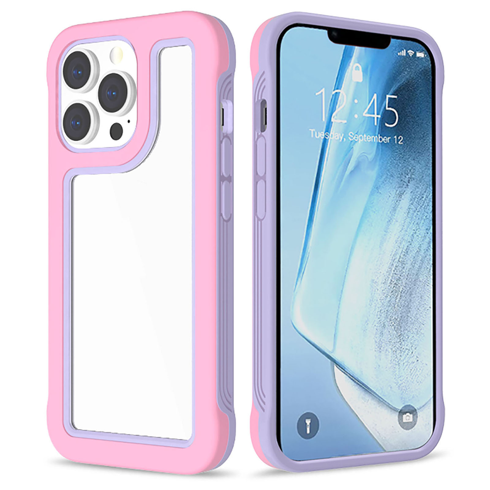 

2-в-1 TPU + Пк. - Вишневый Розовый/фиолетовый, iPhone 13 Pro Max