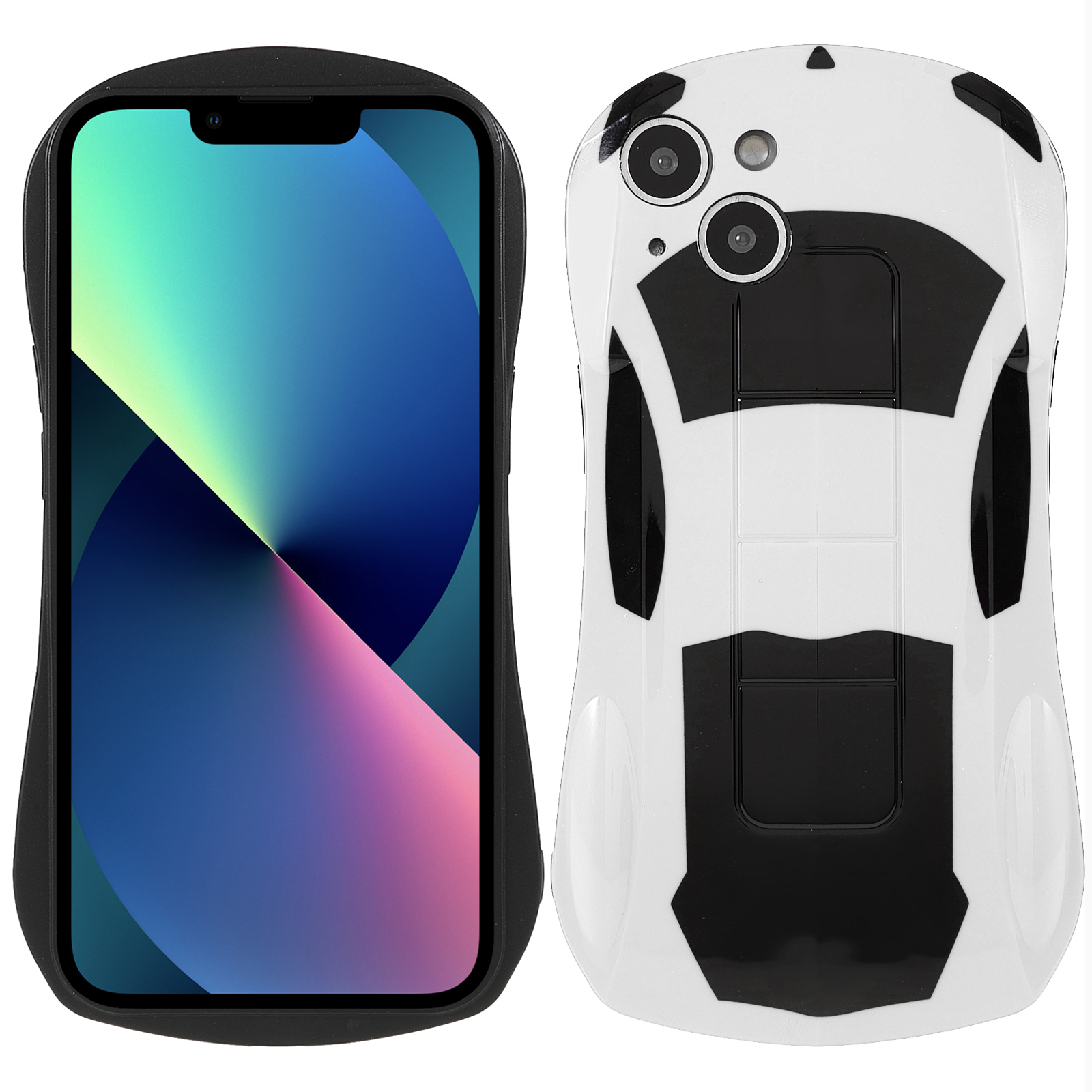 

Для IPhone 13 6,1 Дюймов 3D Анти Пылезащитный Чехол Для Телефона Спорт CAR FAVED IMD Soft TPU Cover Cover Cover - Белый, iPhone 13