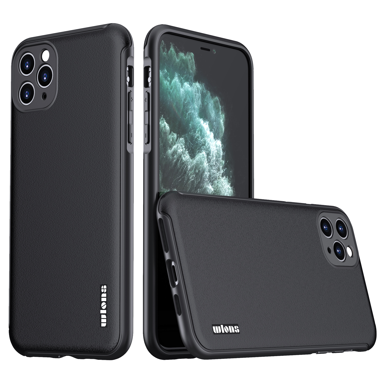 

Серия WLONS Defender Series Встроенный Авиакомпания Matte Finish PC + TPU Телефона Для Iphone 11 Pro 5,8 Дюйма - Черный
