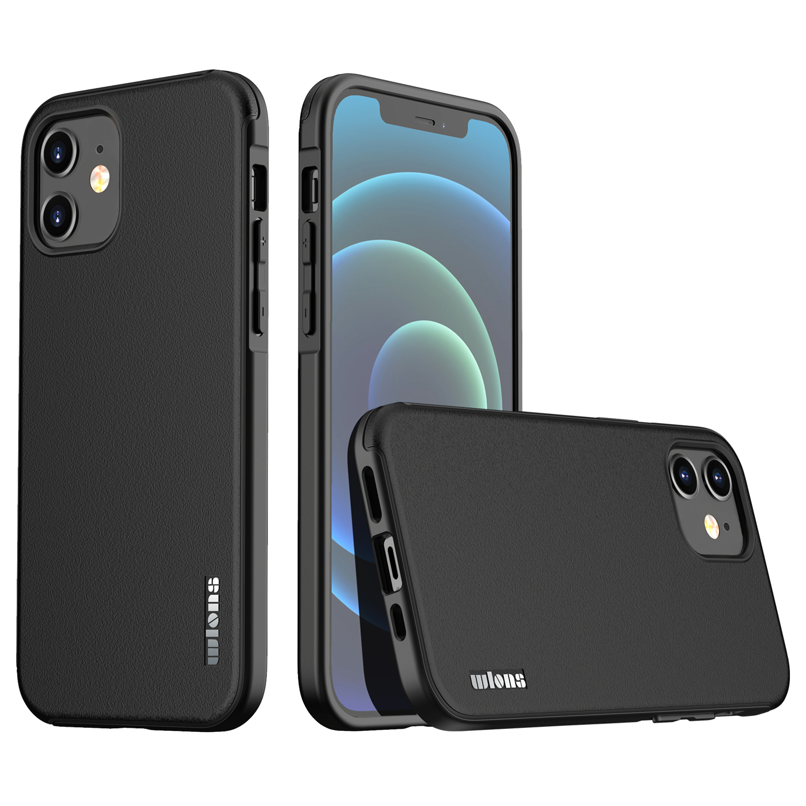 

WLONS Defender Series PC + TPU Matte Finish Shockproof Hybrid Cover Phone Case for iPhone 11 6.1 inch - Black, iPhone 11 6.1 inch