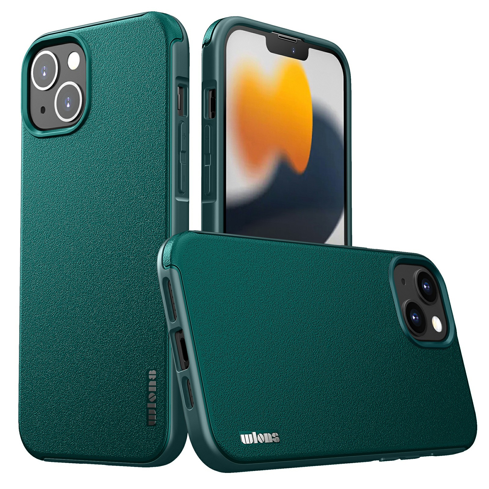 

WLONS Defender Series PC + TPU Защитная Крышка Матового Телефона Для Iphone 13 6,1 Дюйма - Зеленый, iPhone 13