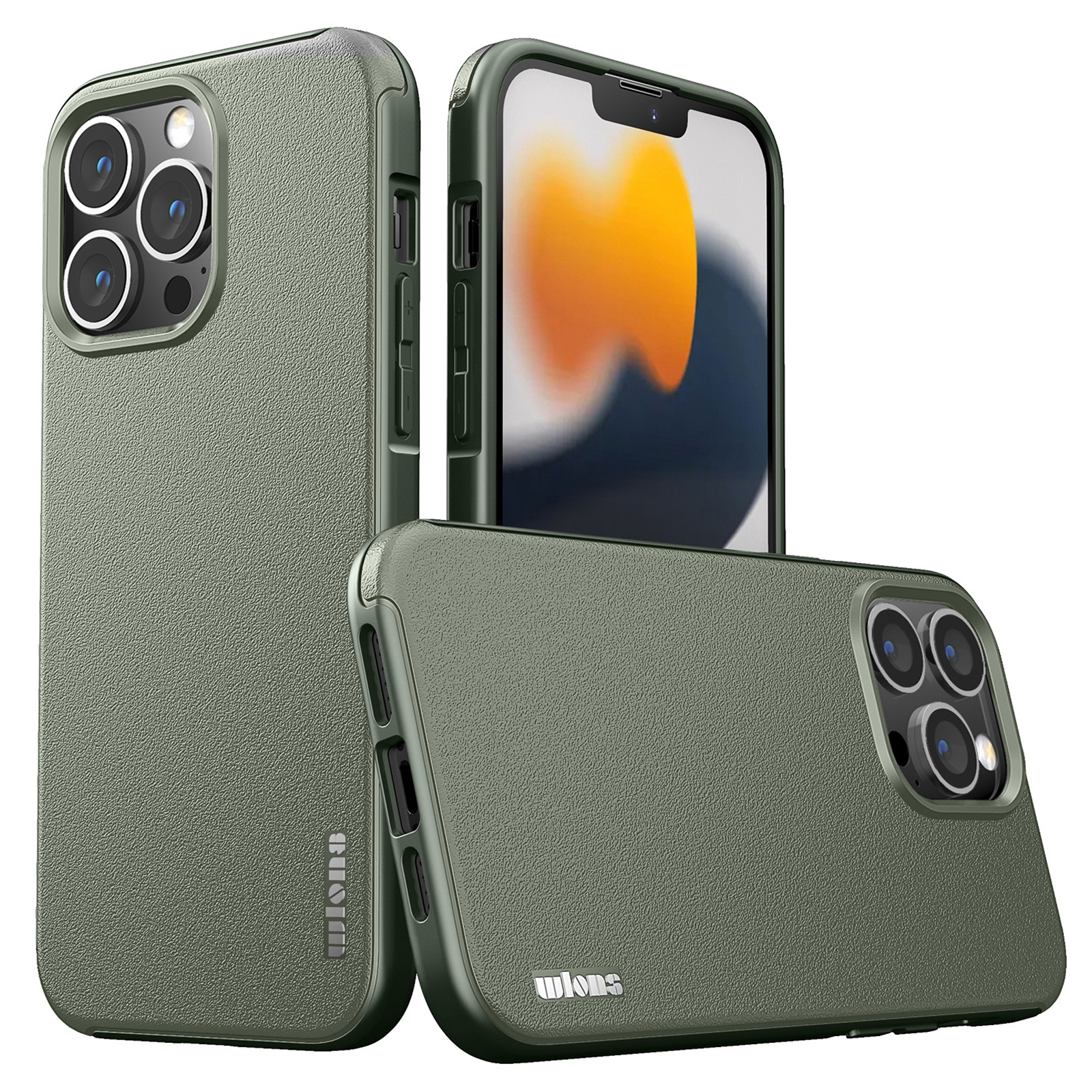 

WLONS Defender Series Wear-resistant Matte PC + TPU Combo Phone Case Cover for iPhone 13 Pro 6.1 inch - Grey, iPhone 13 Pro