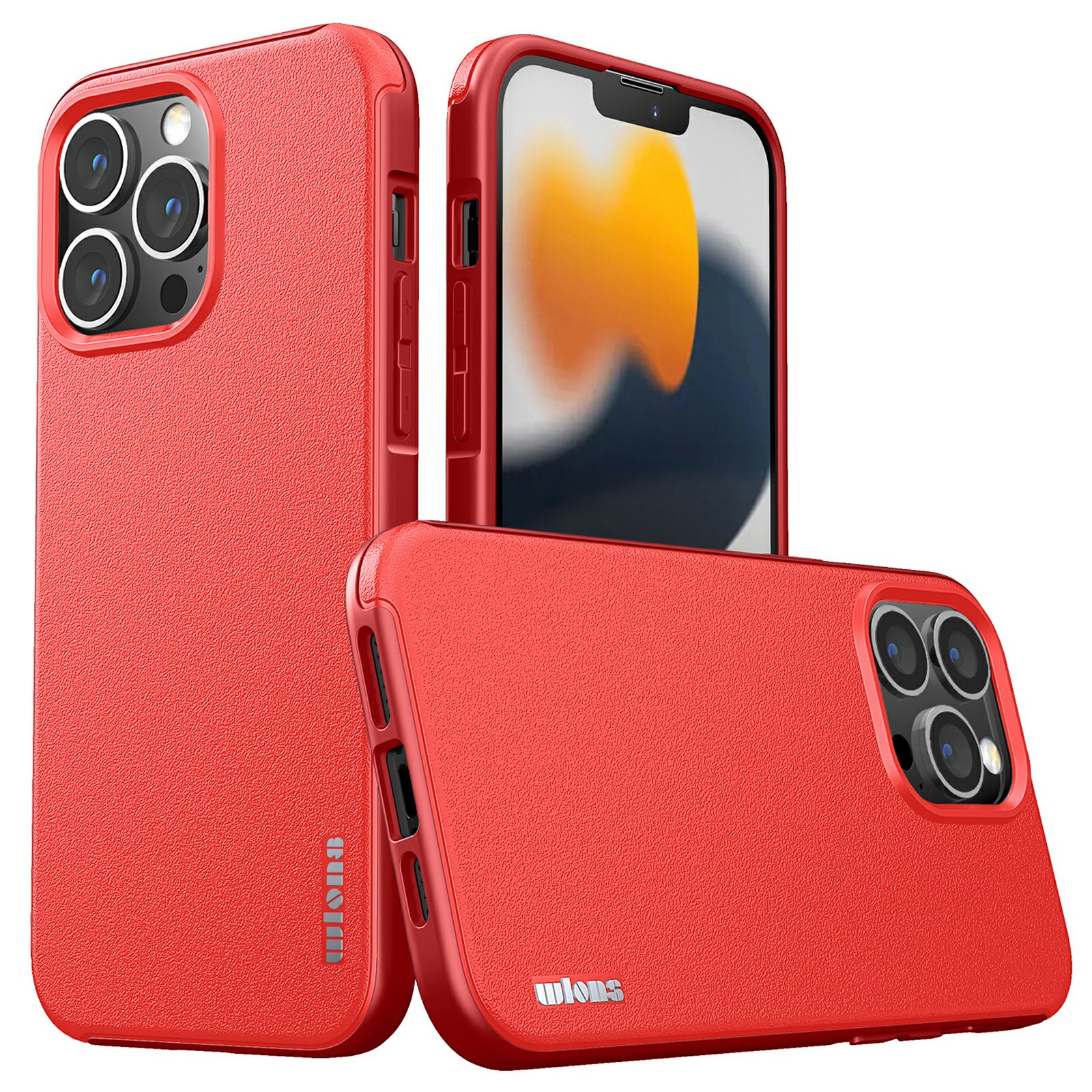 

WLONS Defender Series Series Износостойкий Matte PC + TPU Combo Phone Cover Для Iphone 13 Pro 6,1 Дюйма - Красный, iPhone 13 Pro