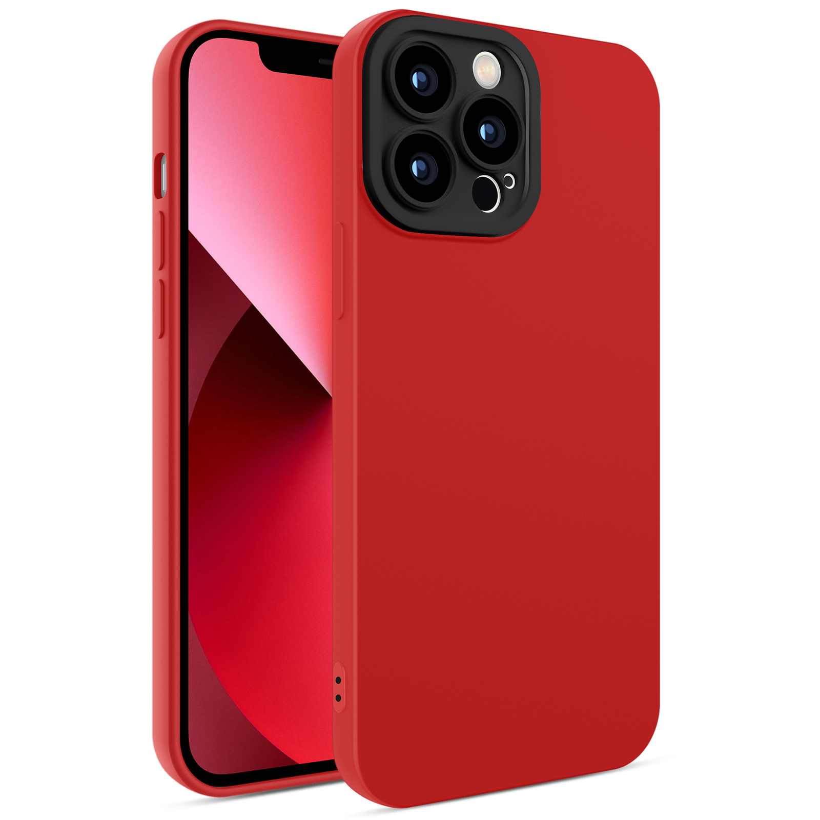 

Eagle Eye Lens Series Camera Lens Protection Color Contrast Rubberized TPU + PC Phone Case Shell for iPhone 12 Pro Max 6.7 inch - Red + Black, iPhone 12 Pro Max
