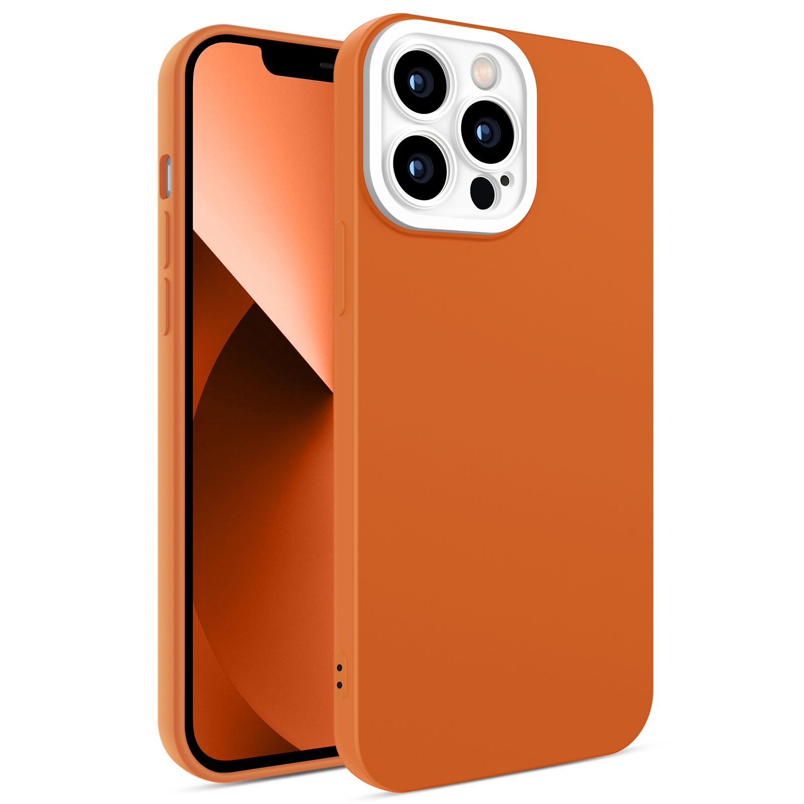 

Eagle Eye Lens Series Full Camera Lens Cover Rubberized TPU + PC Mobile Phone Back Case Protector for iPhone 12 Pro 6.1 inch - Brown + White, iPhone 12 Pro
