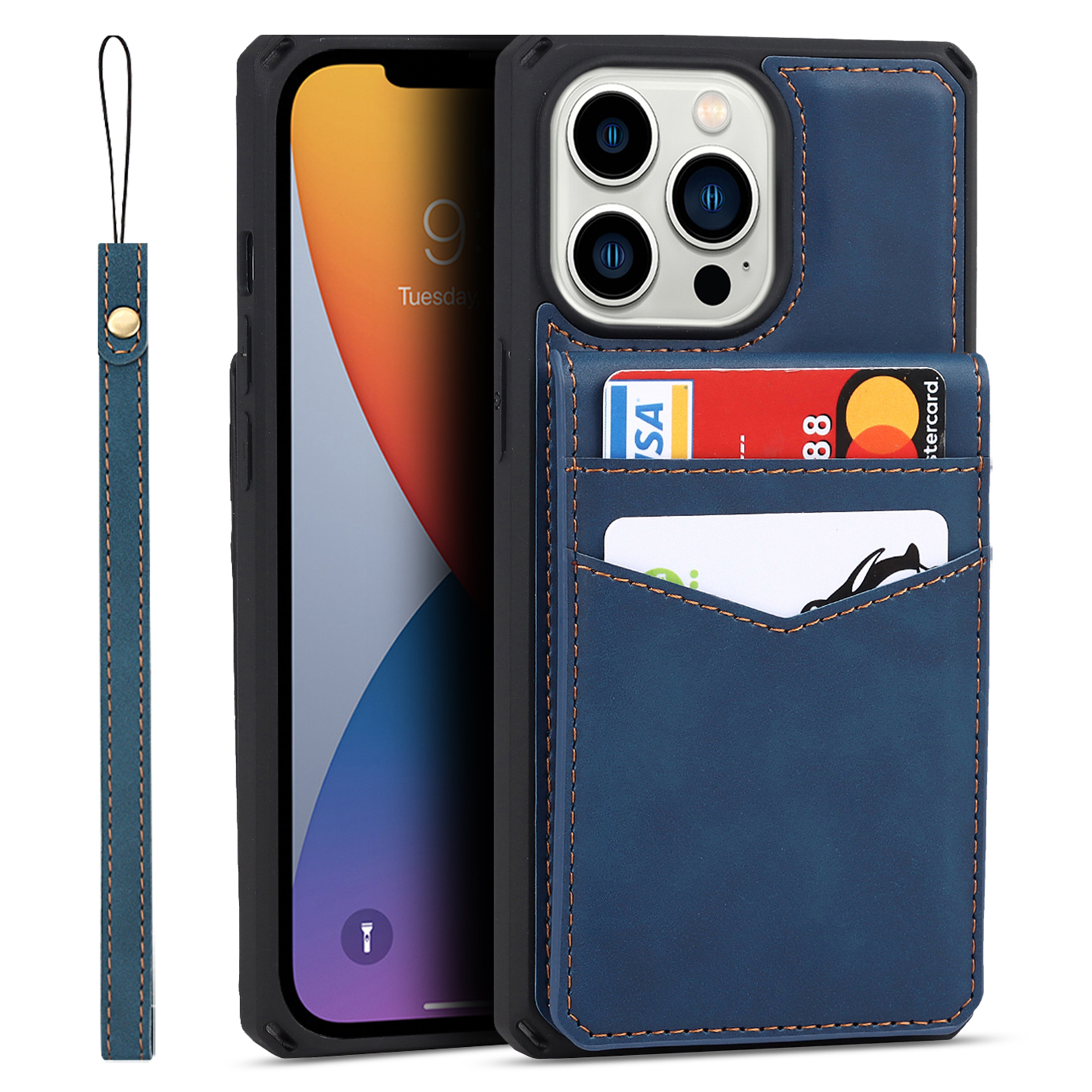 

Вертикальная Кнопка Закрытия Кнопок. - Синий, iPhone 13 Pro Max