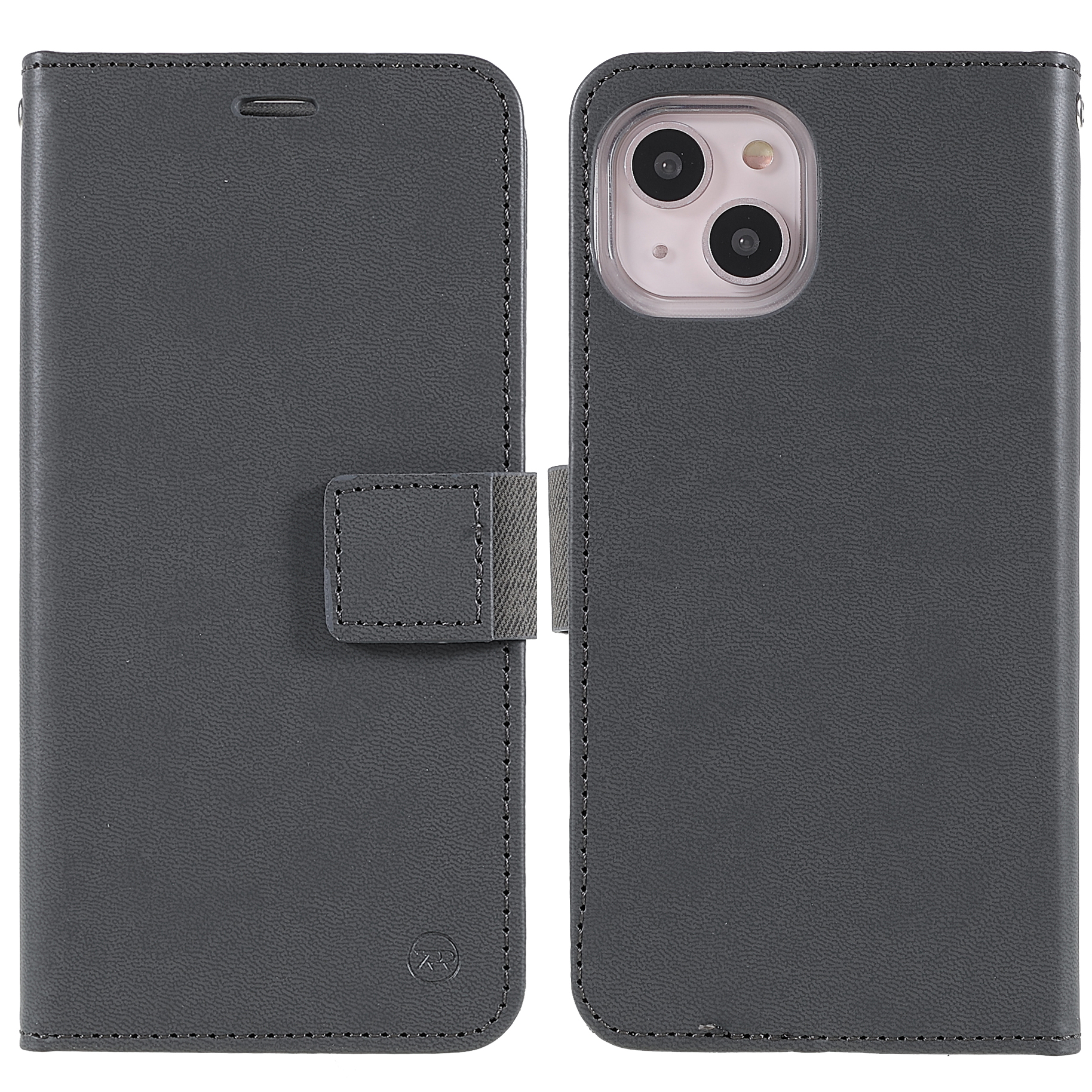

ROAR Anti-scratch Wallet Stand Leather Mobile Phone Case Protective Shell for iPhone 13 mini 5.4 inch - Grey, iPhone 13 mini
