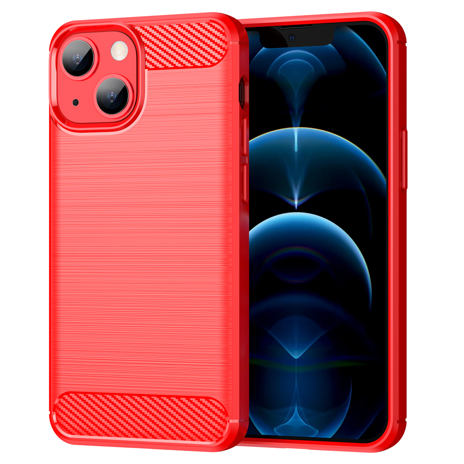 

1,8 мм Углеродного Волокна. - Красный, iPhone 13 mini