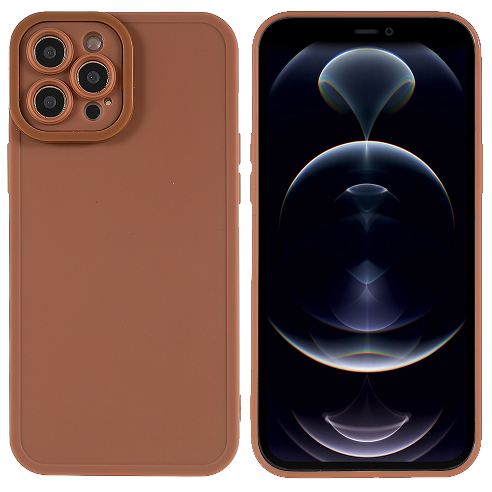 

Для Iphone 12 Pro Max 6,7 Дюйма Shock-ronese Anti-drop Bi-color Friendsy Friendse Commer Camera Camer - Коричневый, iPhone 12 Pro Max