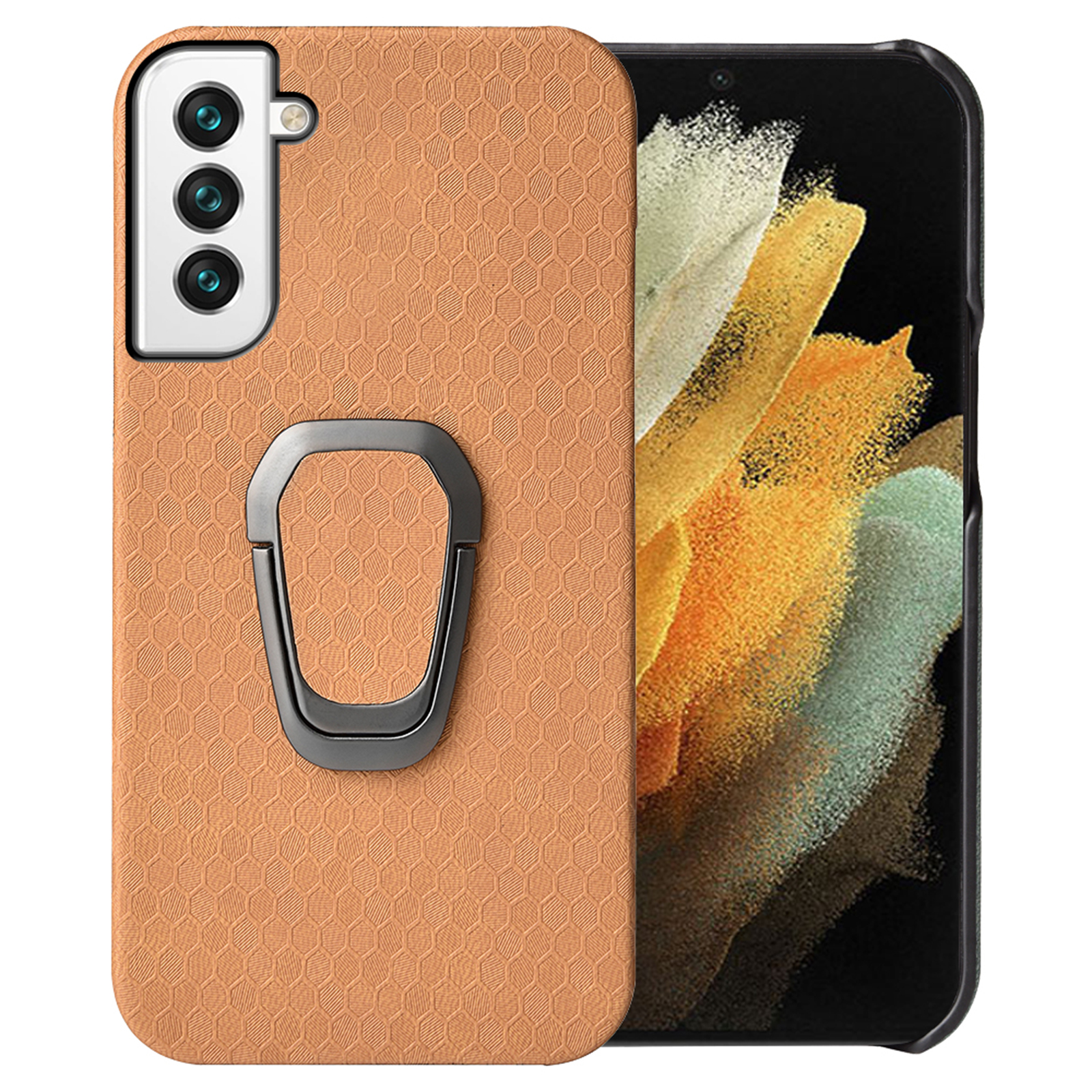 

Для Samsung Galaxy S22 5G Honeycomb Pattern pu - Апельсин, Galaxy S22 5G