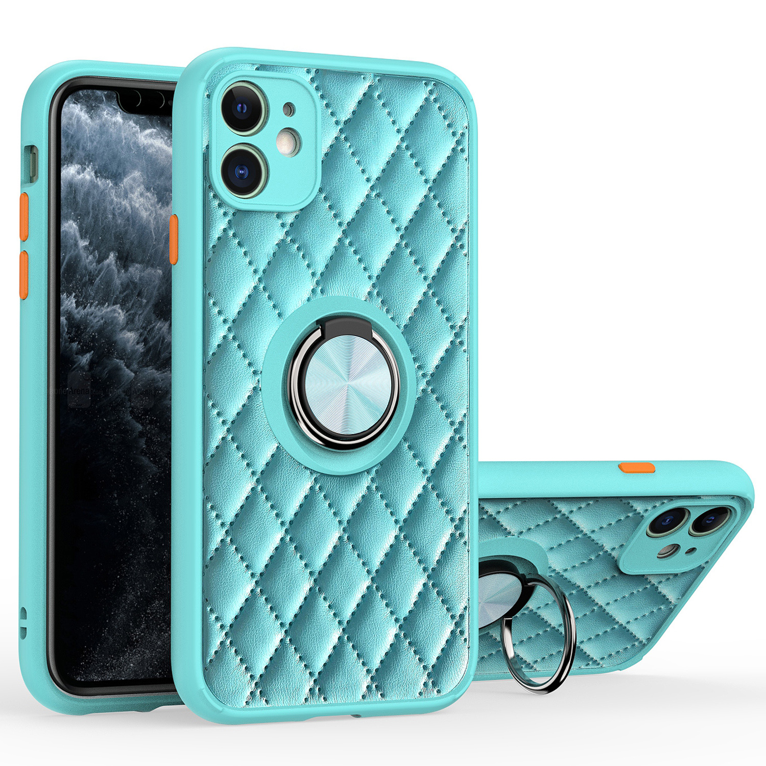 

Для IPhone 11 6,1 Дюймов Card Card Card Card Cover Conta Conta Coated Cale Cate С Citch Axstand Precise Cut - Голубое Небо, iPhone 11 6.1 inch