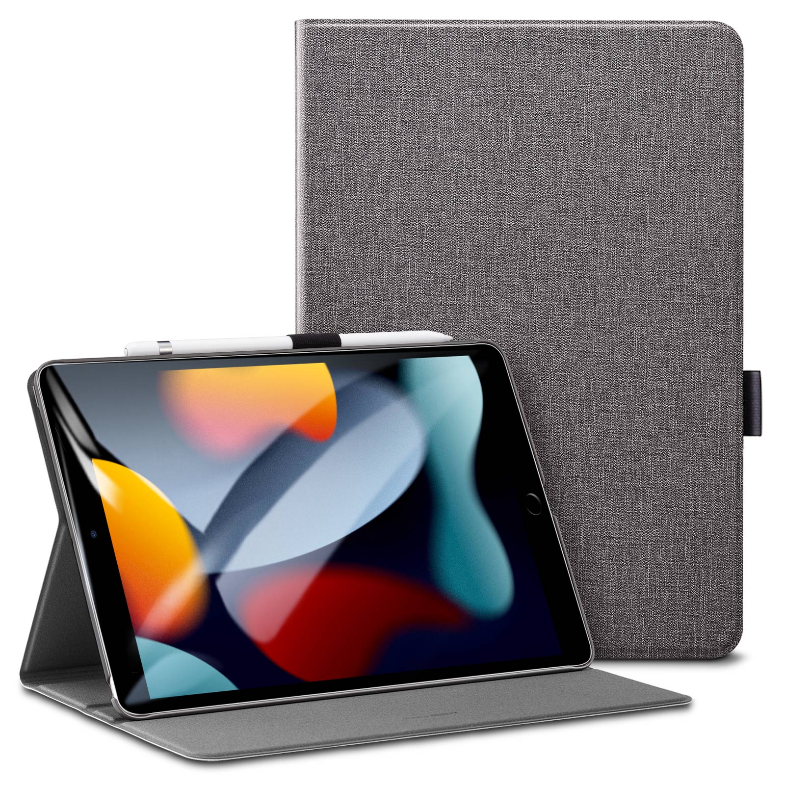 

ESR Для IPad 10.2 (2019) / (2020) / (2021) Авто Сол / Пробуждение Анти-осень Premium Folio FORE FORE + PC Case С Ручкой - Серый, iPad 10.2 (2019)