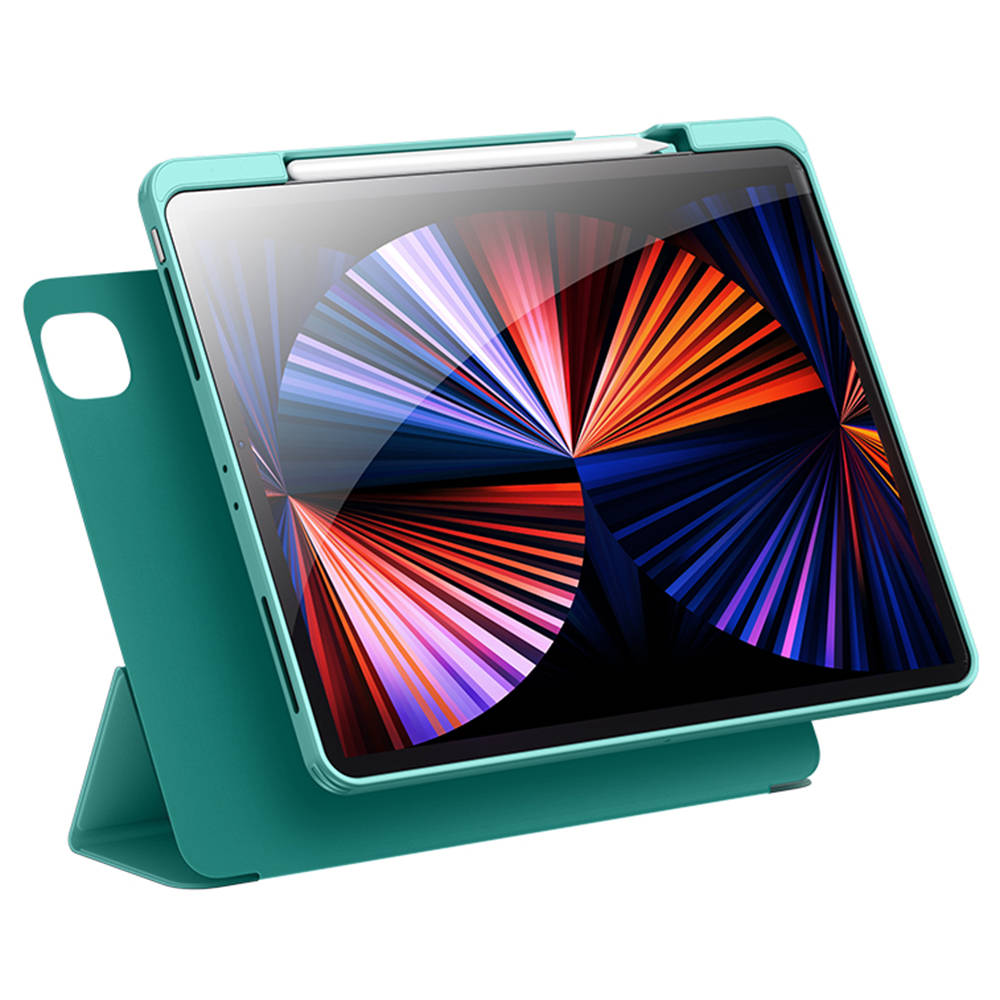 

BENKS For iPad Pro 11-inch (2018)/(2020)/(2021) Detachable 2-in-1 Design Leather Tablet Case with Tri-fold Stand Cover and Pen Holder - Cyan, iPad Pro 11-inch (2018)
