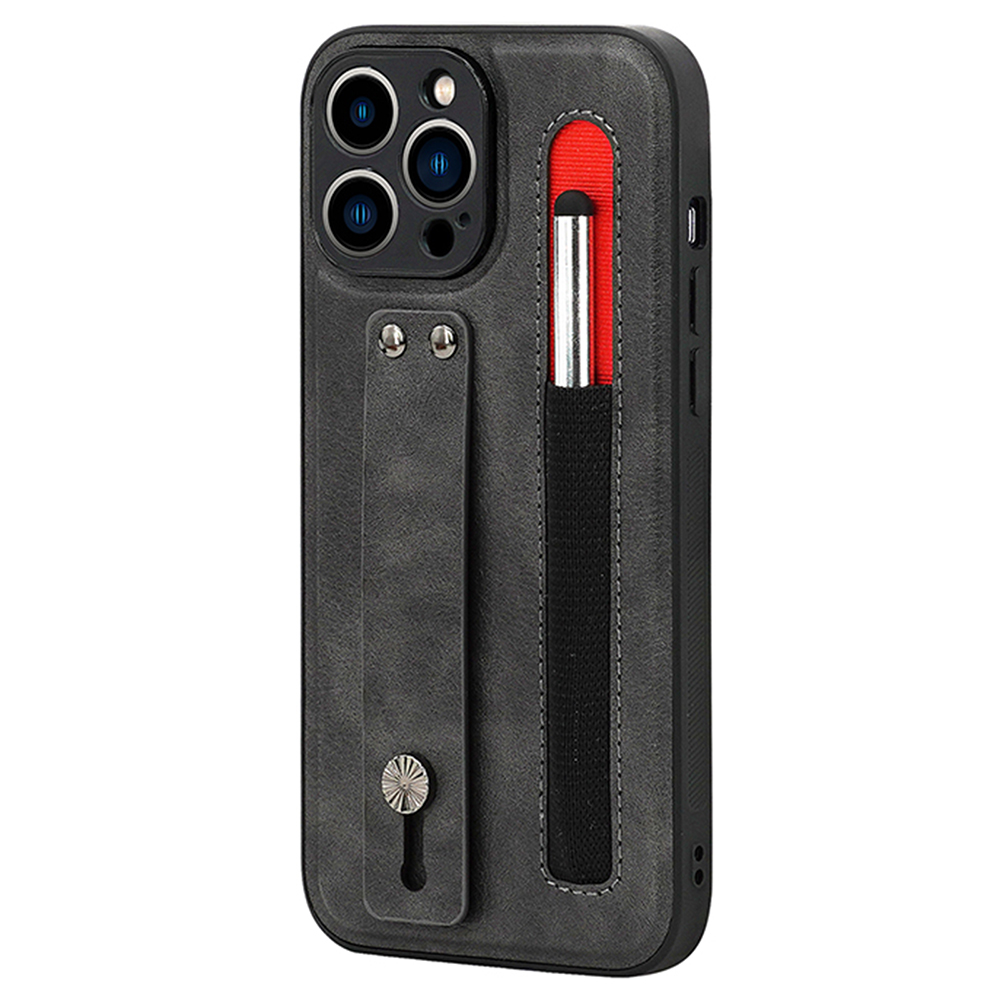 

007 Серия Телефонный Чехол Со Стилусом Ручка Для IPhone 13 Pro Max 6,7 Дюйма, Из Искусственной Кожи С Покрытием TPU Ручной Ремешок Для Ручного Ремешка Безалкогольная Защитная - Серый, iPhone 13 Pro Max