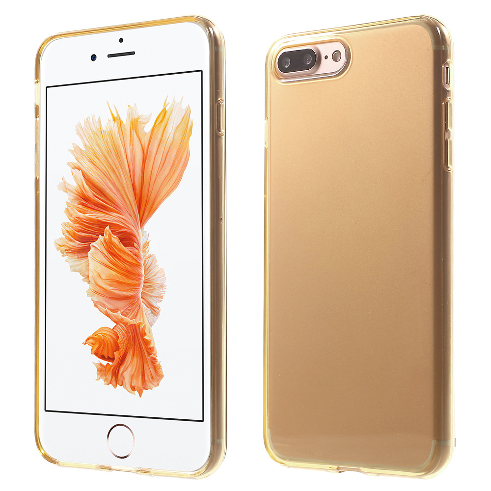 

For iPhone 8 Plus / 7 Plus 5.5 Inch Glossy TPU Clear Gel Case Cover - Gold, iPhone 8 Plus 5.5 inch