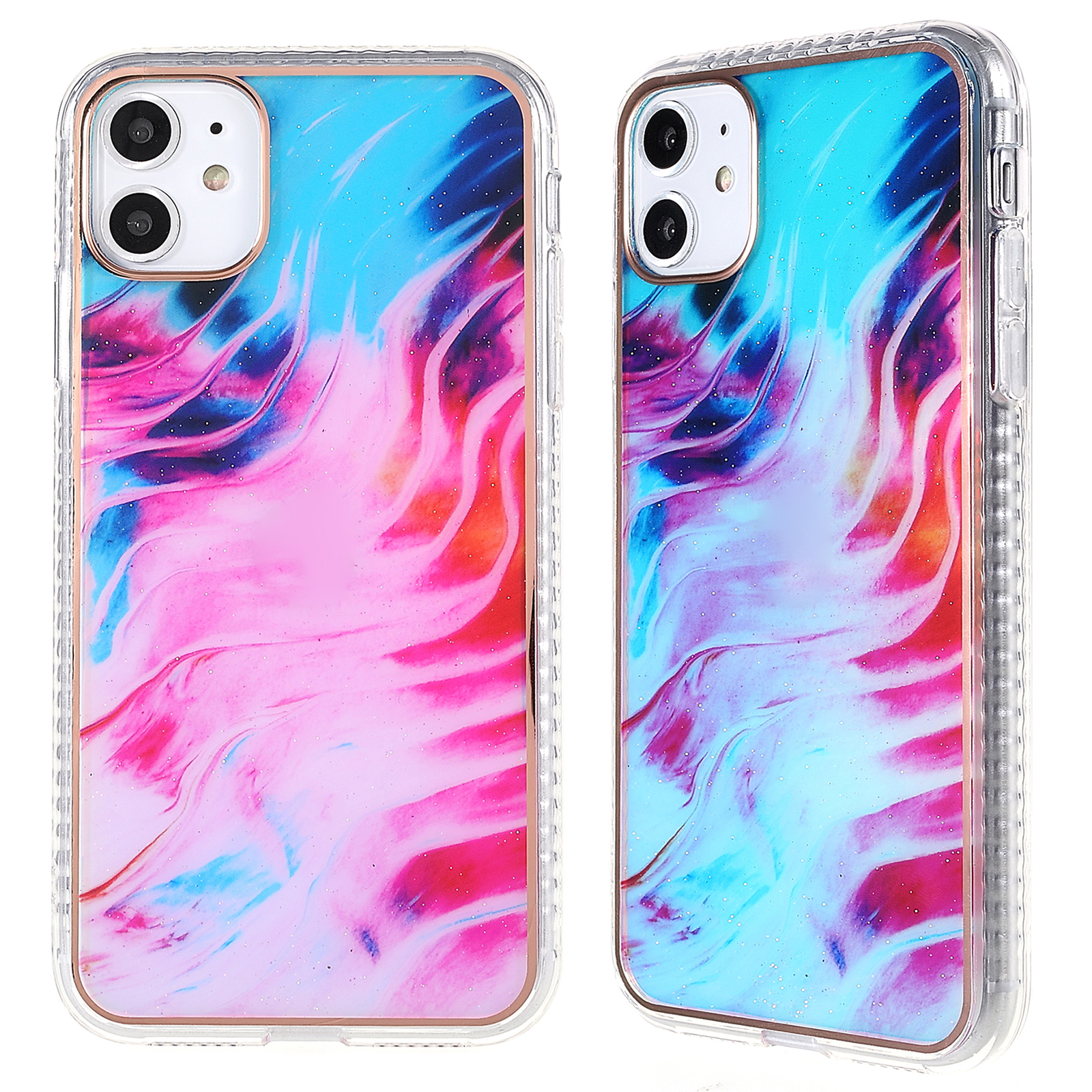 

Electroplating IMD TPU Phone Case for iPhone 11 6.1 inch, Water Color Aurora Effect Phone Protective Cover Accessory - Wave, iPhone 11 6.1 inch