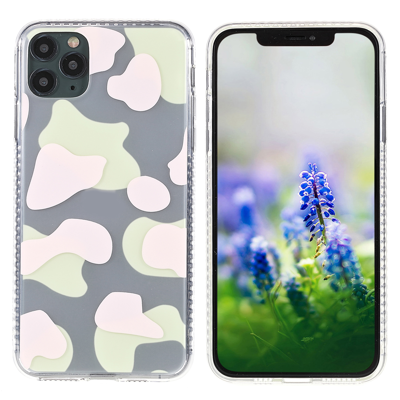 

For iPhone 11 Pro 5.8 inch IMD Cow Grain TPU Phone Case Matte Anti-drop Protective Cover - Pink/Green, iPhone 11 Pro 5.8 inch