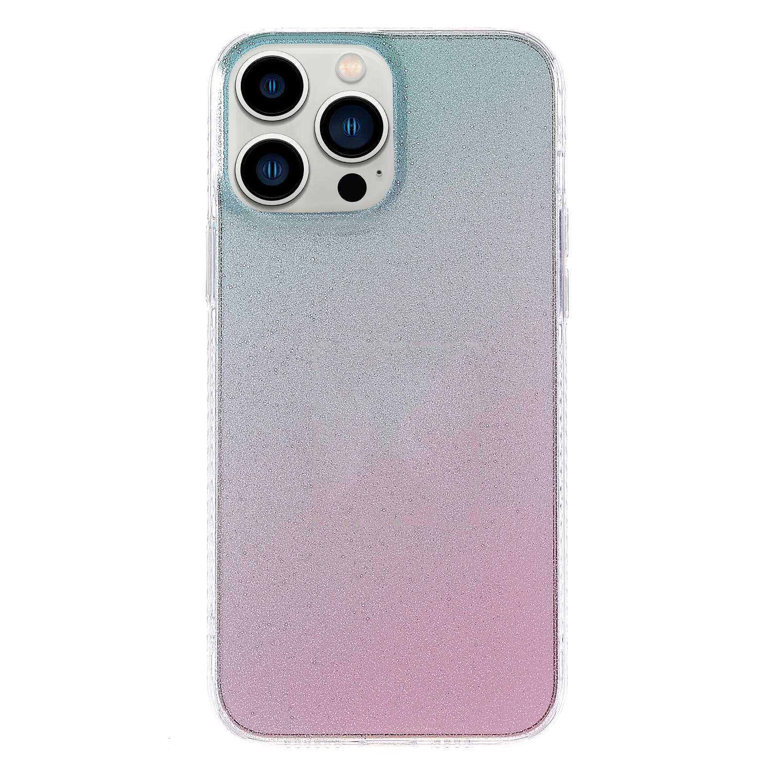 

Gradient Color IMD Phone TPU Case for iPhone 13 Pro Max 6.7 inch, Shiny Glitter Shock Absorbing Protective Cover - Green/Purple, iPhone 13 Pro Max