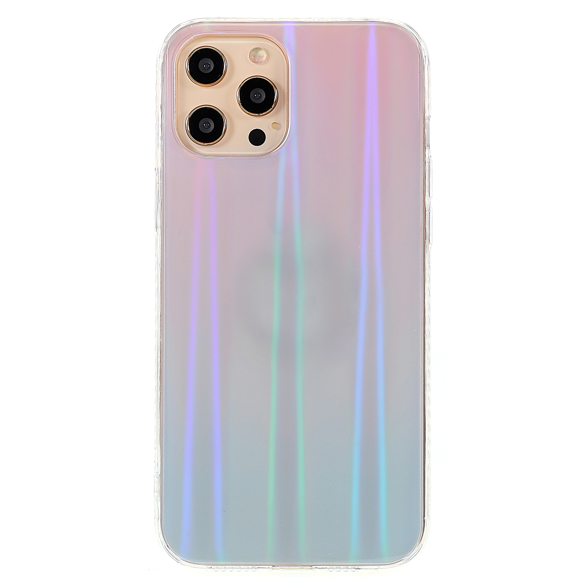 

Градиент Aurora Effect Телефон Чехол Для IPhone 13 Pro Max 6,7 Дюйма, IMD Анти-желтый ТПУ Телефон Защитный Чехол - Белый / Синий