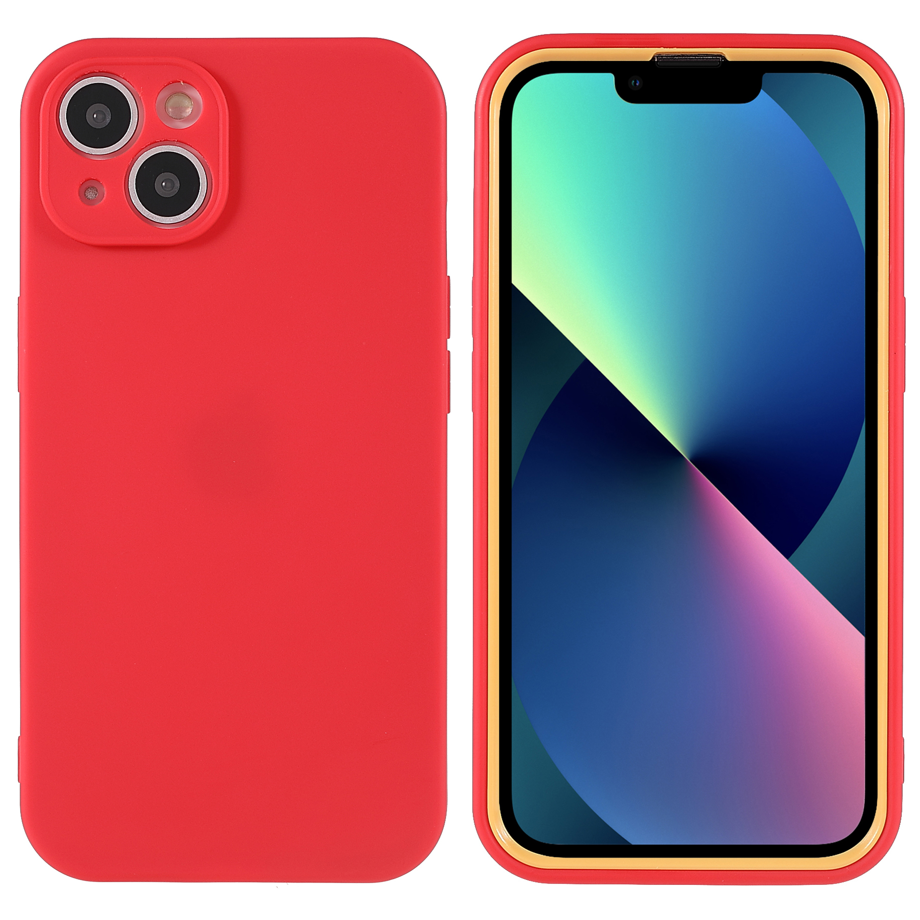 

For iPhone 13 6.1 inch Stylish Dual-color Design PC+TPU Precise Cutout Detachable 2-in-1 Phone Case - Red, iPhone 13