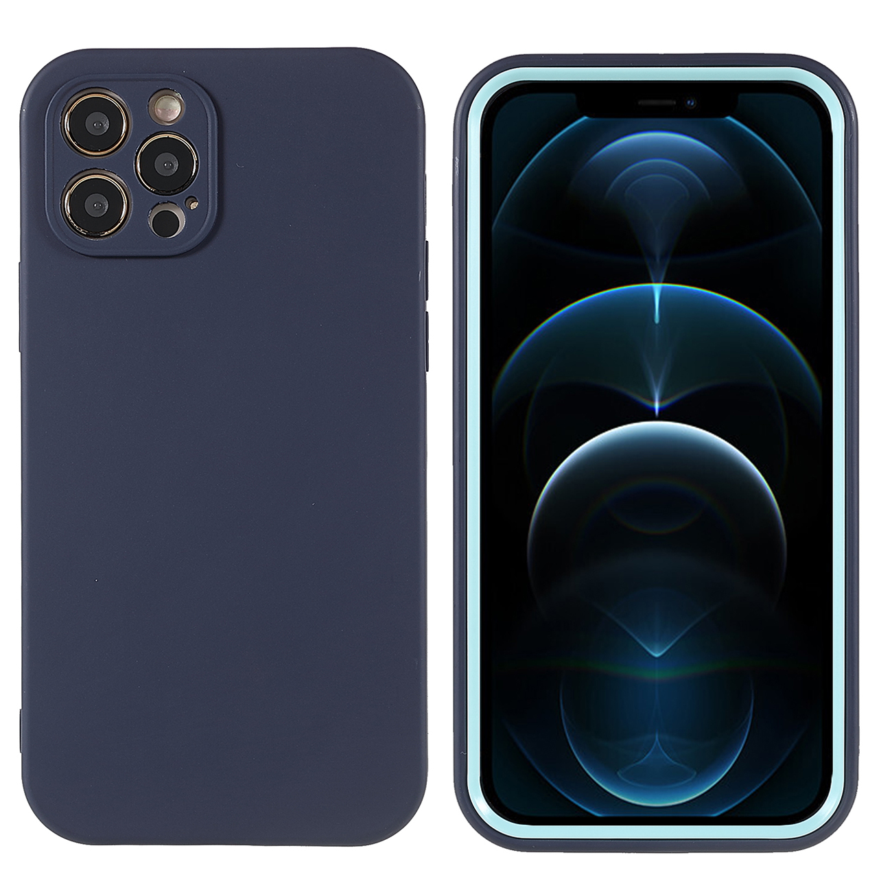 

пк Рамки + Мягкий Телефон TPU Для Iphone 12 Pro Max 6,7 Дюйма, Съемный Ударный Крышка Мобильного Телефона. - Синий, iPhone 12 Pro Max