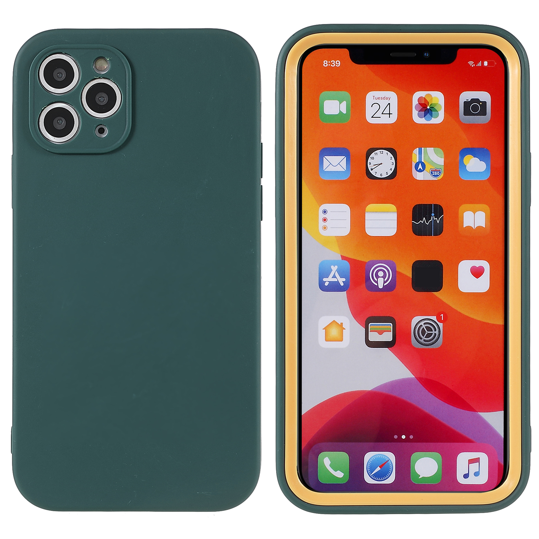 

Для IPhone 11 Pro 5,8 Дюймов Съемный 2-в-1 Капюшовый ПК + TPU Гибридный Чехол Для Телефона - Черновато-зеленый, iPhone 11 Pro 5.8 inch