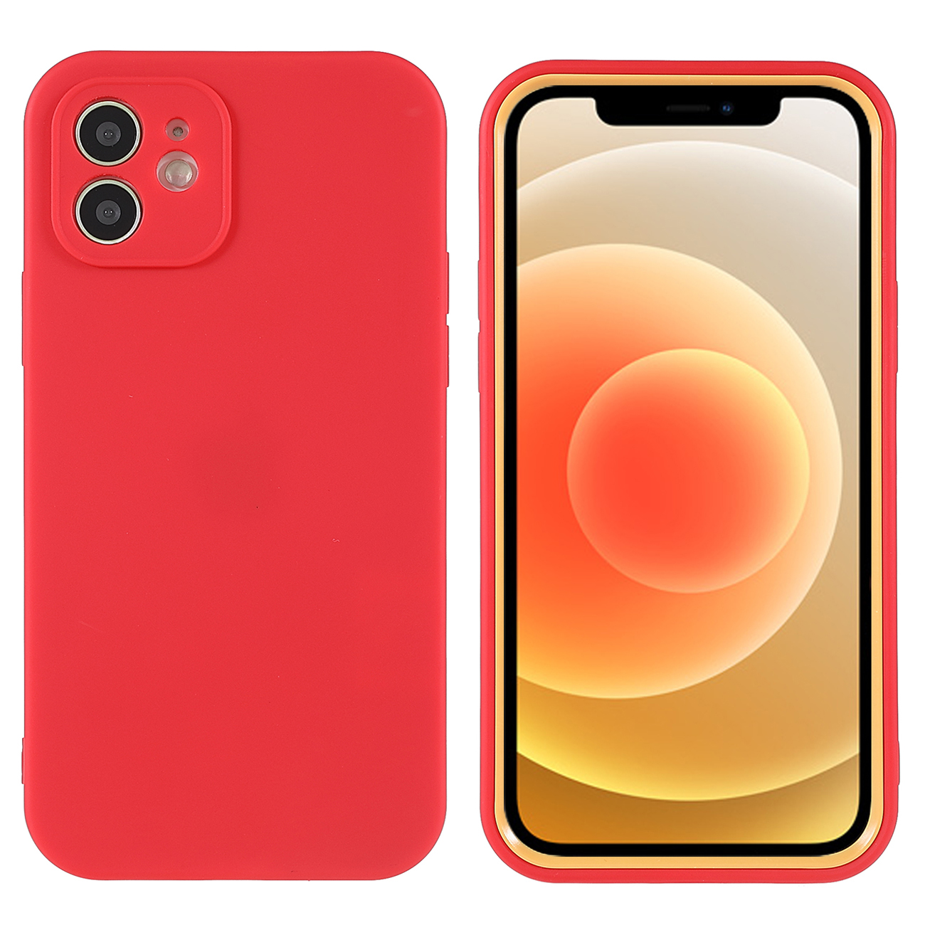 

PC Frame + TPU Back Phone Case for iPhone 12 mini 5.4 inch, Precise Cutout Detachable 2-in-1 Protective Cover - Red, iPhone 12 mini