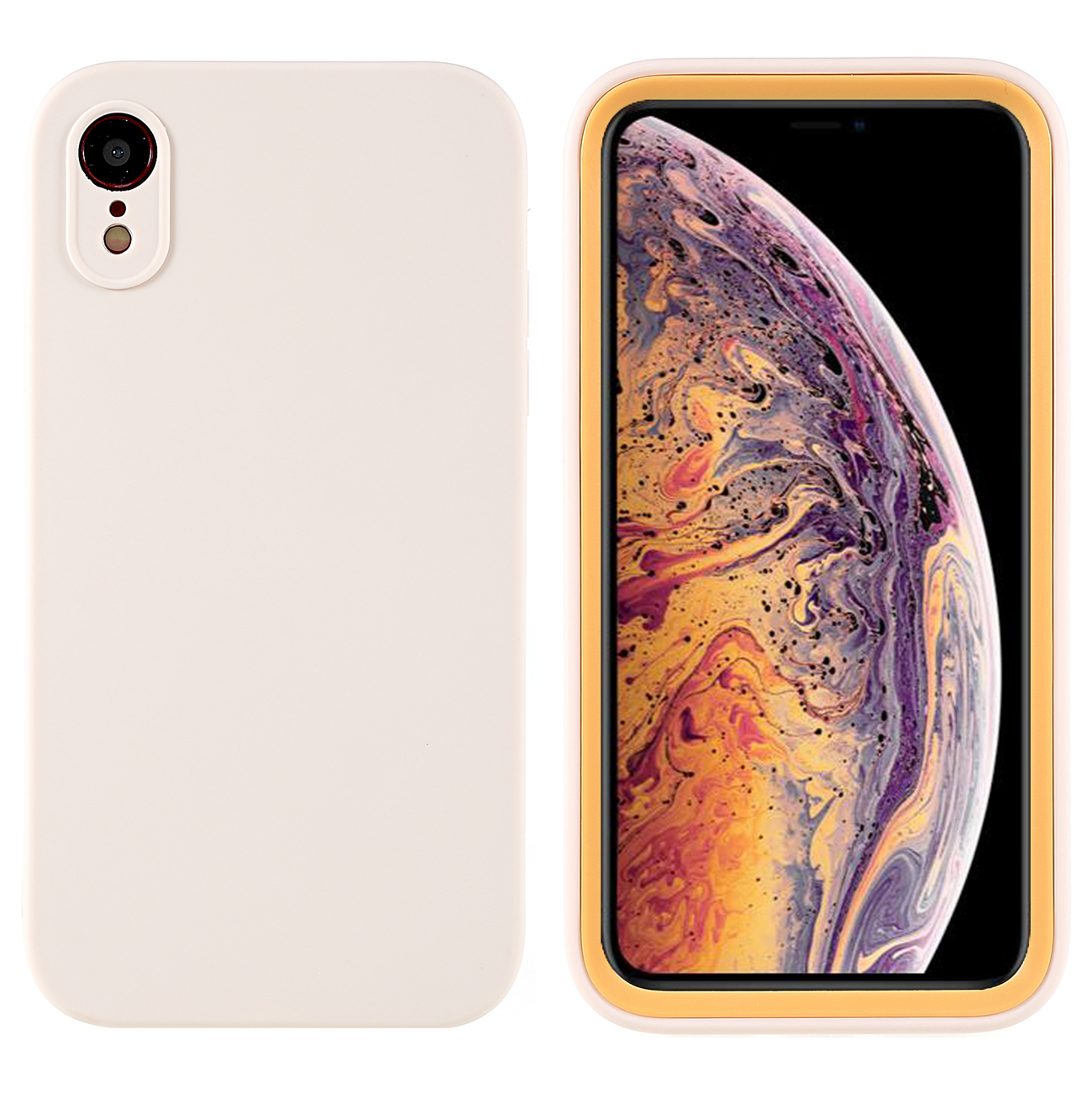 

For iPhone XR 6.1 inch Dual Color Detachable 2-in-1 Phone Case Hard PC Front Frame + Soft TPU Protective Cover - Beige, iPhone XR 6.1 inch