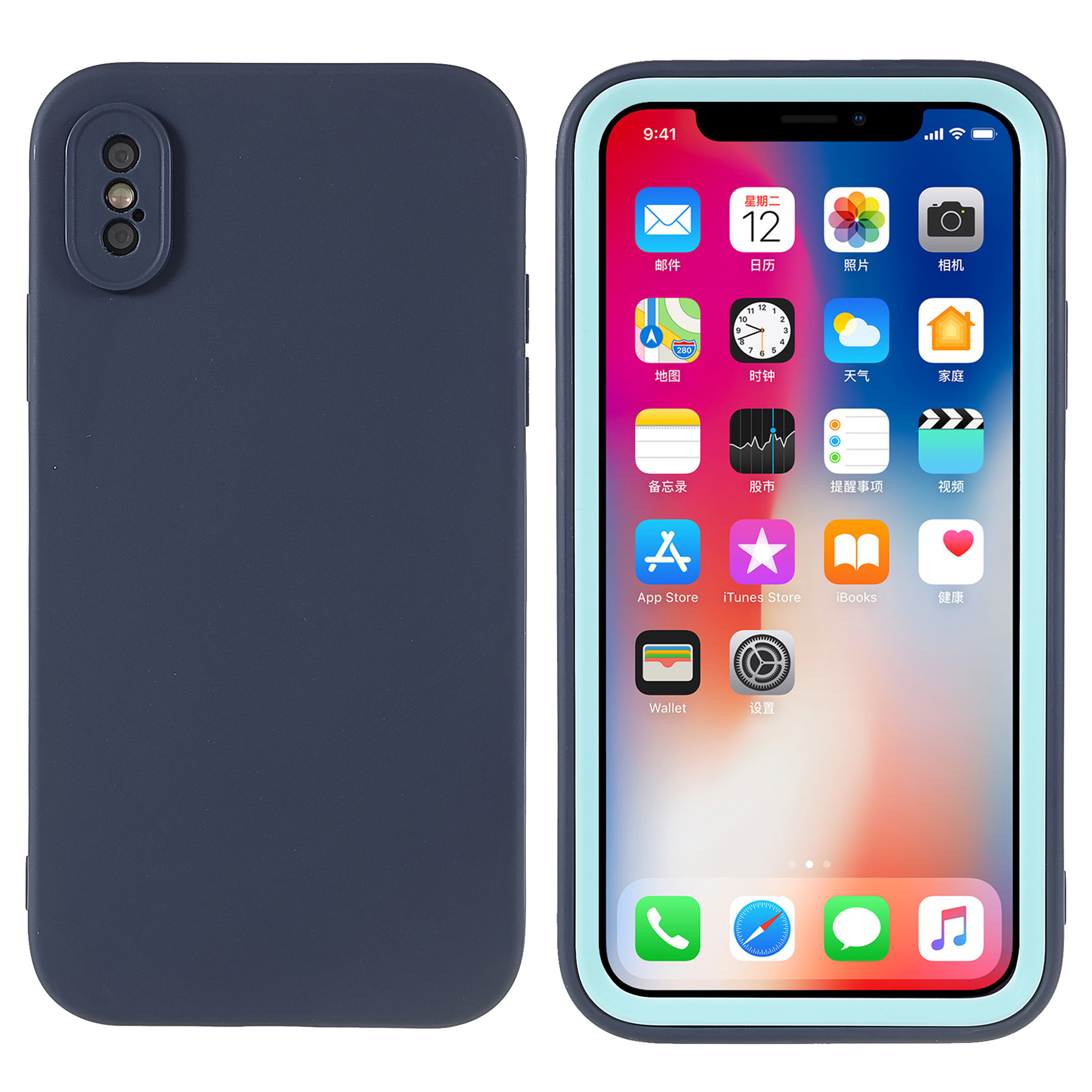 

For iPhone XS Max 6.5 inch Dual-color Precise Cutout Anti-scratch Detachable 2-in-1 PC Front Frame+TPU Back Cover Phone Shell Case - Blue, iPhone XS Max 6.5 inch