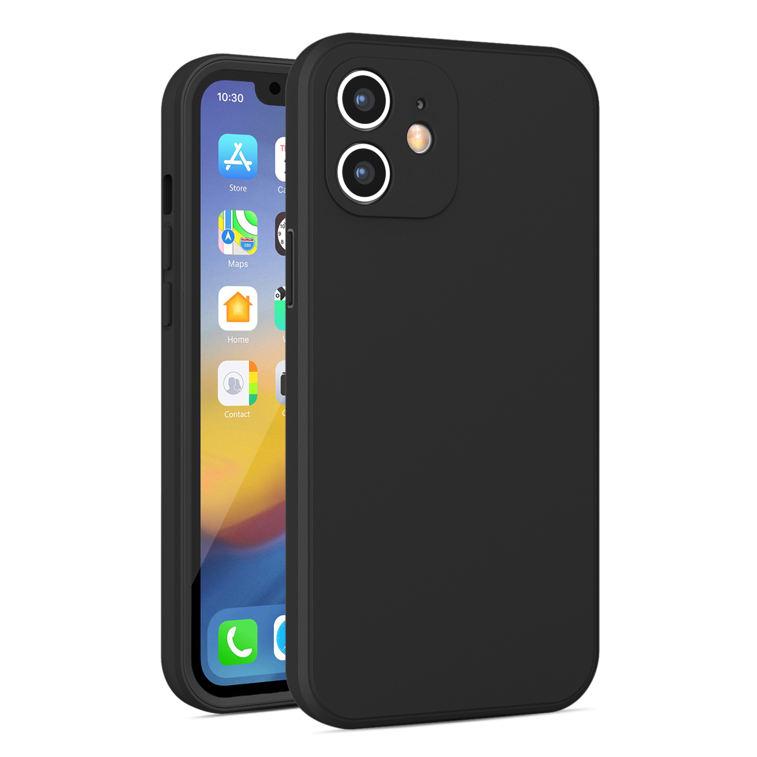 

Тонкий Защитный Чехол Для IPhone 12 6.1-дюймовый Ударопрочный Телефонный Чехол Для Телефона + Мягкий Гибридный Футляр TPU С 2,0 Мм Прямой Край - Чернить, iPhone 12