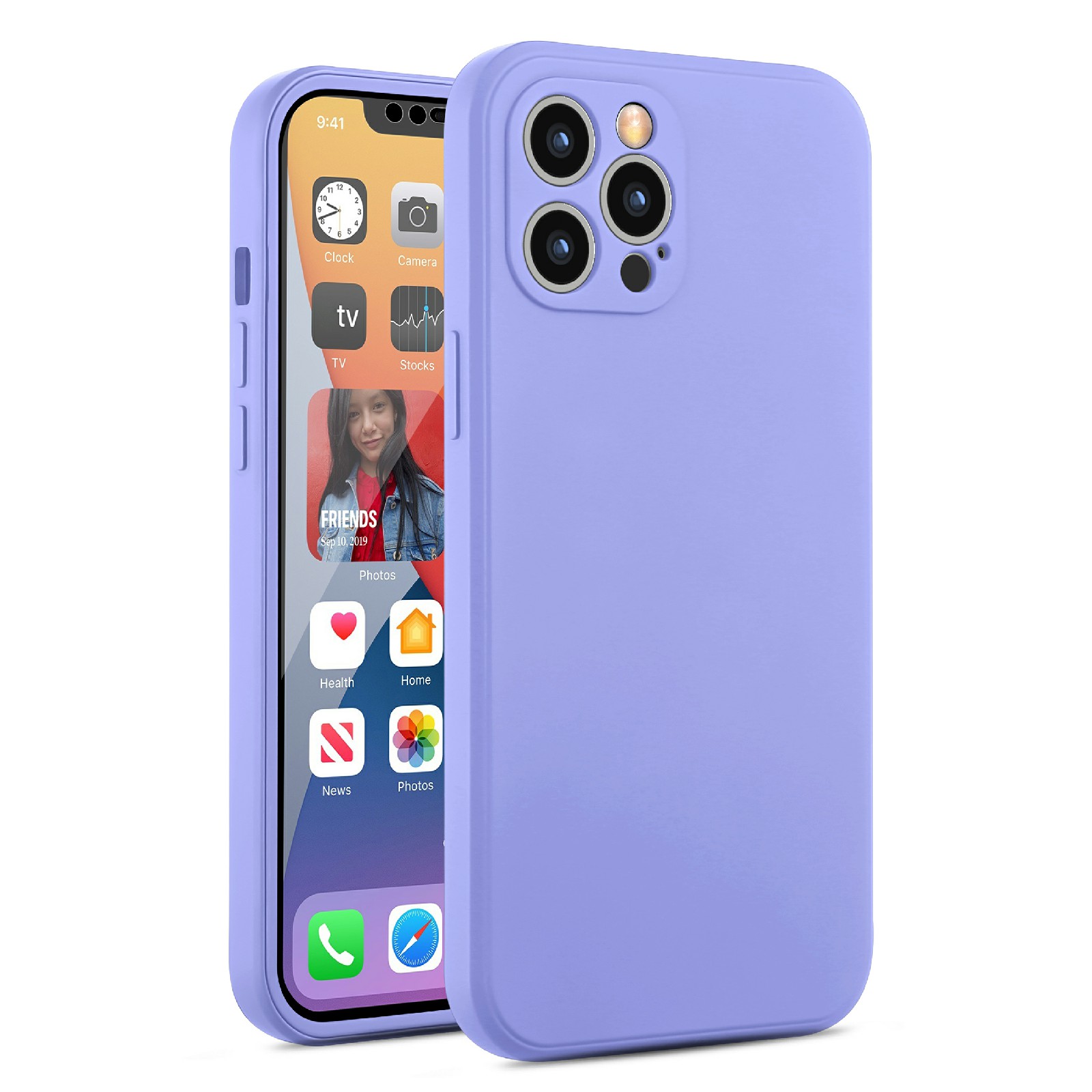 

For iPhone 12 Pro Max 6.7 inch Phone Case Slim Protective Hybrid Case 2.0mm Straight Edge Shockproof Phone Cover - Purple, iPhone 12 Pro Max