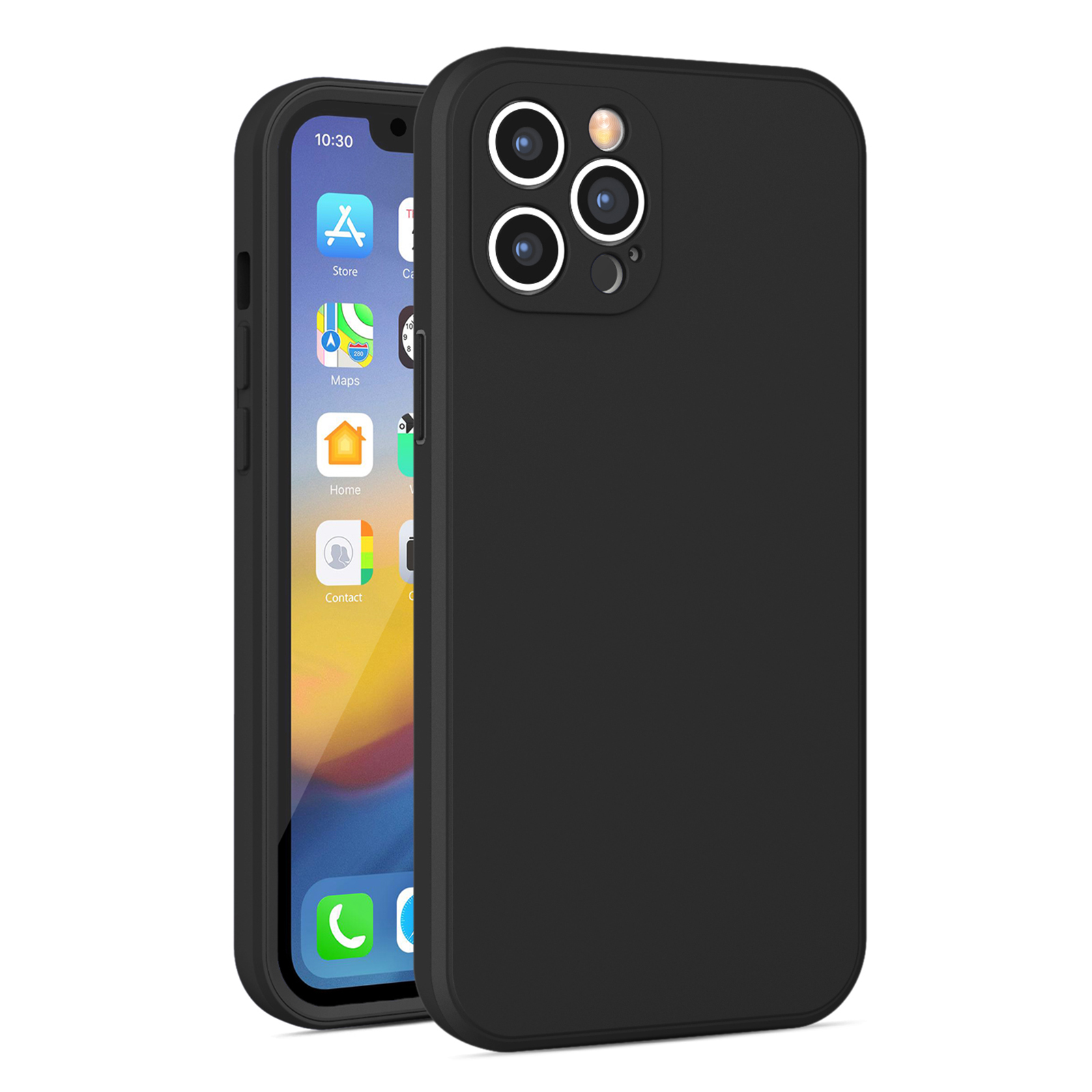 

For iPhone 13 Pro Max 6.7 inch Flexible TPU Hard PC Back Case 2.0mm Straight Edge Drop Protection Heavy Duty Cover - Black, iPhone 13 Pro Max