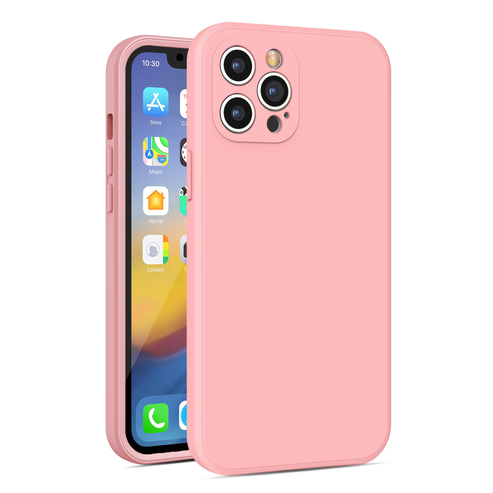 

Для Iphone 13 Pro Max 6,7 Дюйма Гибкий TPU Жесткий Компьютер Задним Корпусом 2,0 мм Защита от Прямых Кадров. - Розовый, iPhone 13 Pro Max
