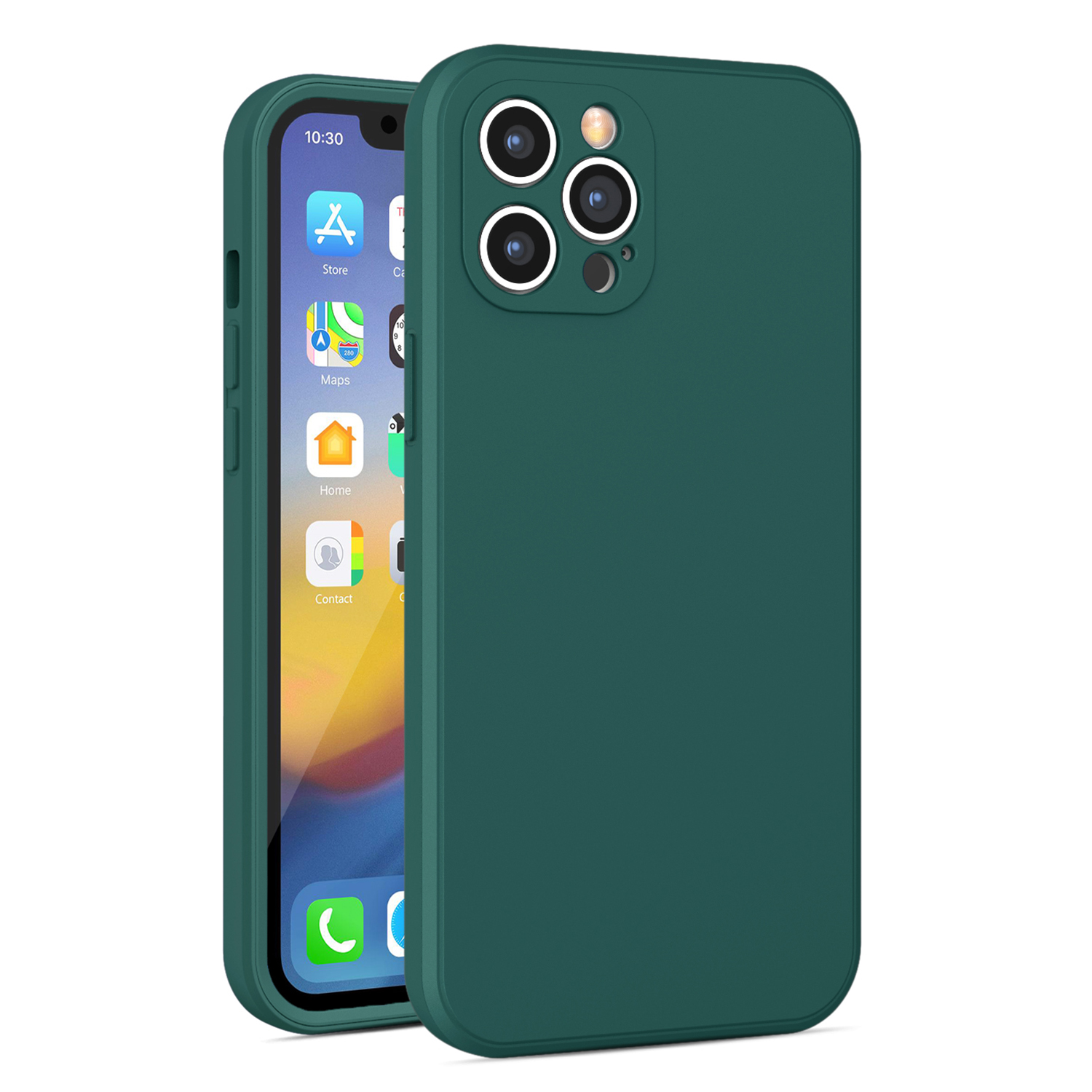 

For iPhone 11 Pro 5.8 inch Shockproof Phone Case 2.0mm Straight Edge Phone Cover Hard PC + Soft TPU Hybrid Protector - Dark Green, iPhone 11 Pro 5.8 inch