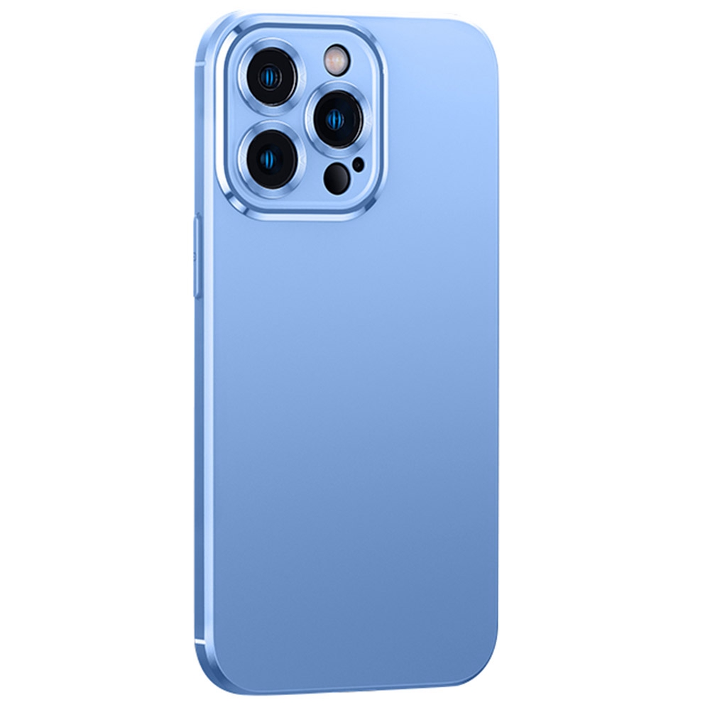 

For iPhone 13 Pro Max 6.7 inch Silicone Phone Case All-round Protection CD Pattern Metal Lens Cover Shockproof Phone Protector - Blue, iPhone 13 Pro Max