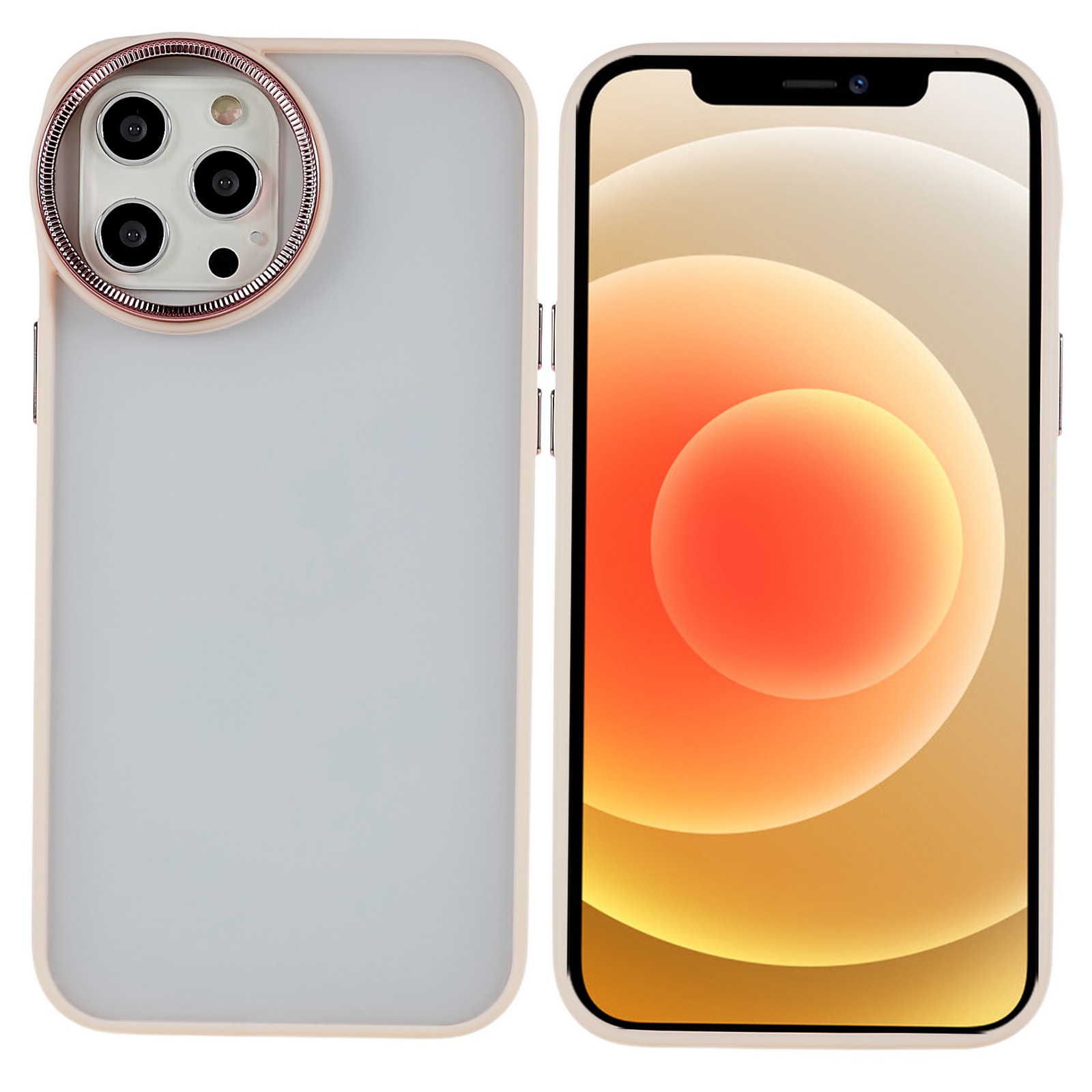 

For iPhone 12 Pro Max 6.7 inch Big Eyes Series PC + TPU Hybrid Phone Back Case Transparent Matte Anti-scratch Cover - Pink, iPhone 12 Pro Max