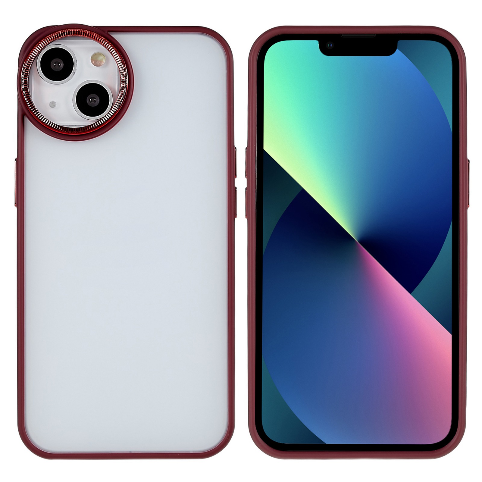 

Anti-Drop Slim Case Для IPhone 13 6,1 Дюйма Удаленная Задняя Задняя Прозрачная Матовая Крышка Устойчива К Царапинам PC + TPU Protector - Слива, iPhone 13