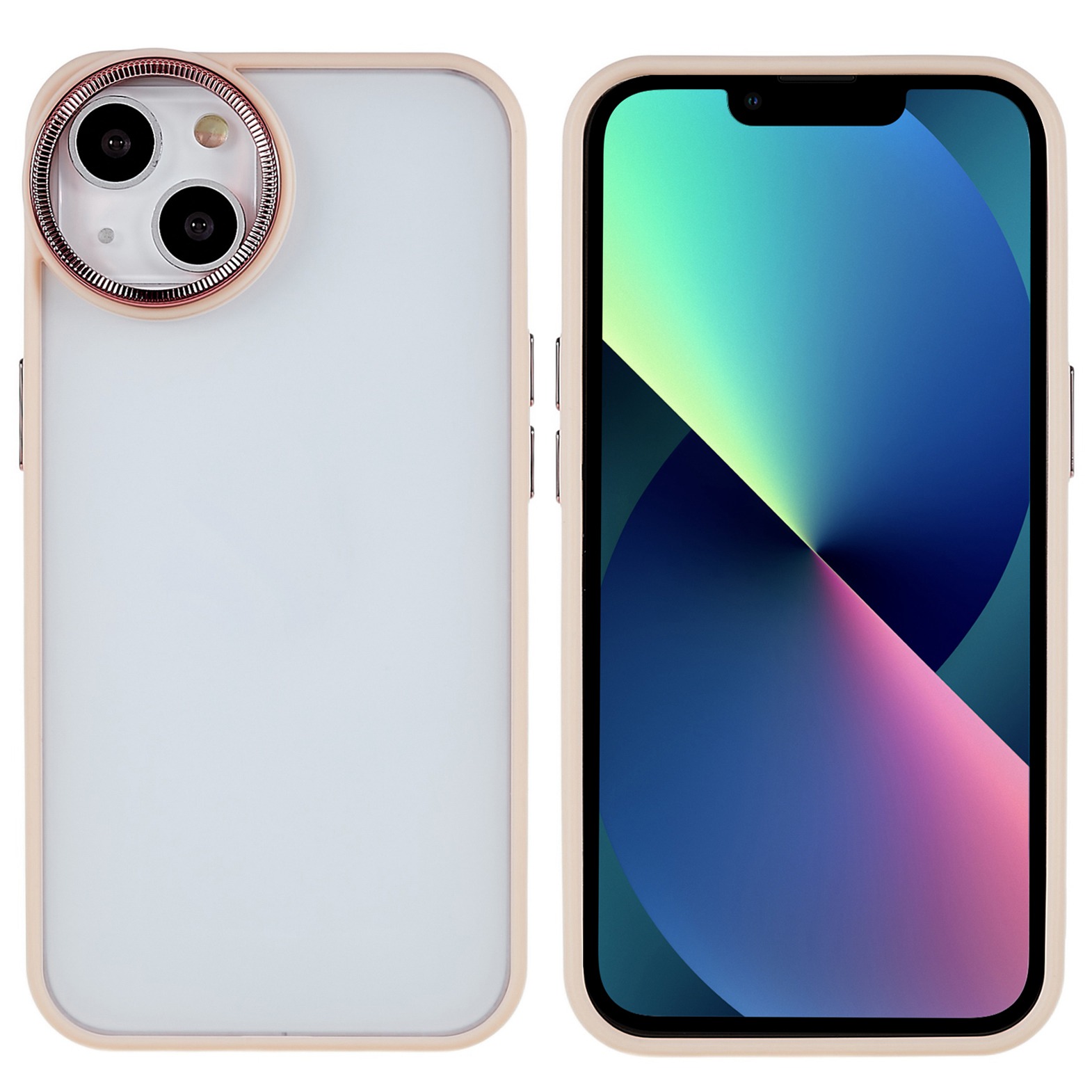 

Anti-Drop Slim Case Для IPhone 13 6,1 Дюйма Удаленная Задняя Задняя Прозрачная Матовая Крышка Устойчива К Царапинам PC + TPU Protector - Розовый, iPhone 13