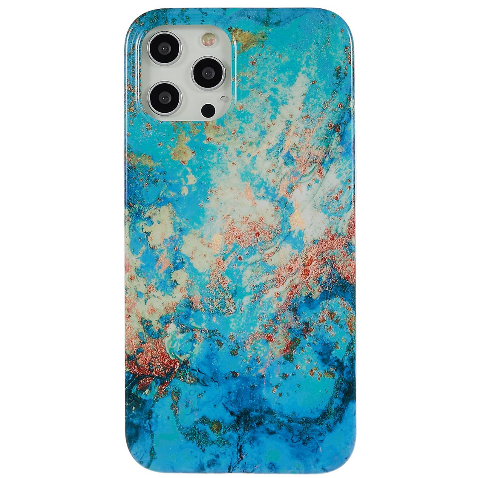 

Для IPhone 12 Pro Max 6,7 Дюйма Износостойкие Мягкие TPU Абстрактное Звездное Небо Картина Чехол Для Телефона IMD - Голубое Звездное Небо, iPhone 12 Pro Max