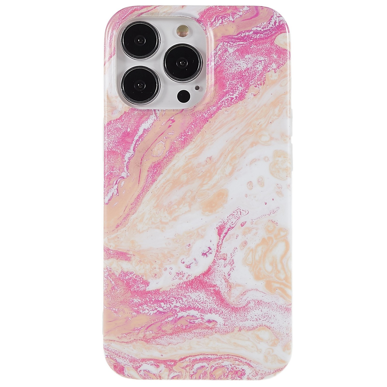 

Shockproof Phone Case for iPhone 13 Pro 6.1 inch Soft TPU Anti-drop Shell IMD Abstract Waves Pattern Phone Cover - Pink, iPhone 13 Pro