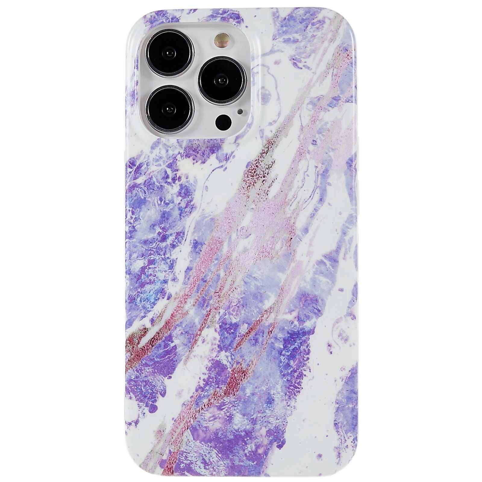 

Для Iphone 13 Pro Max 6,7 Дюйма Soft TPU IMD Chace Case Shock-resect - Фиолетовый/красный, iPhone 13 Pro Max