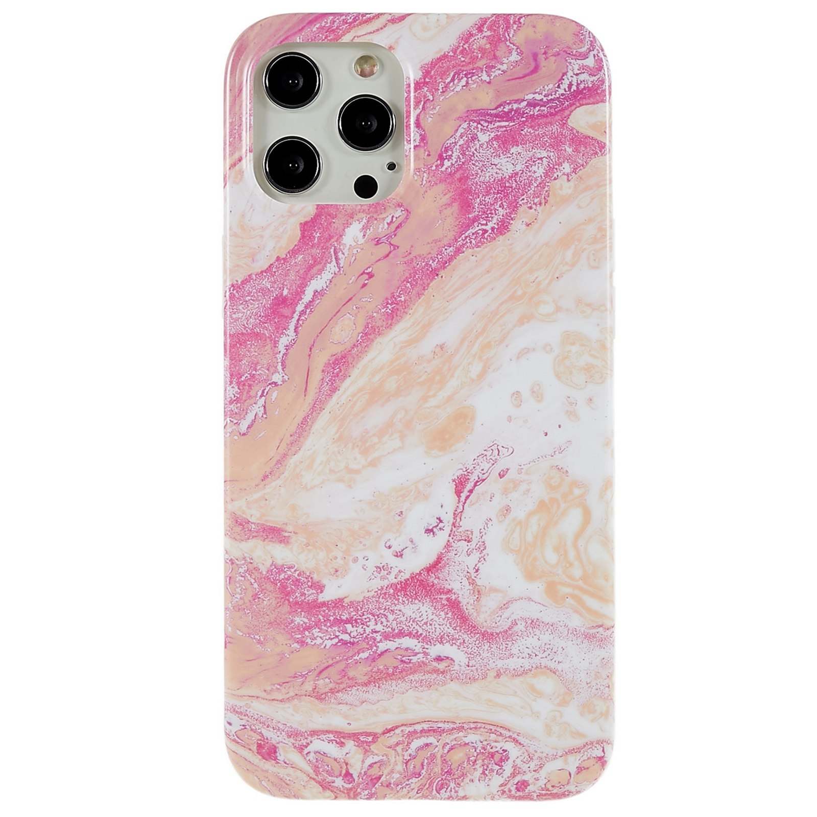 

Для IPhone 12/12 Pro 6,1 Дюйма Shock-Reseance Cover Abstract Waves Pattern Soft TPU Case IMD Anti-Drop Phrotector - Розовый, iPhone 12