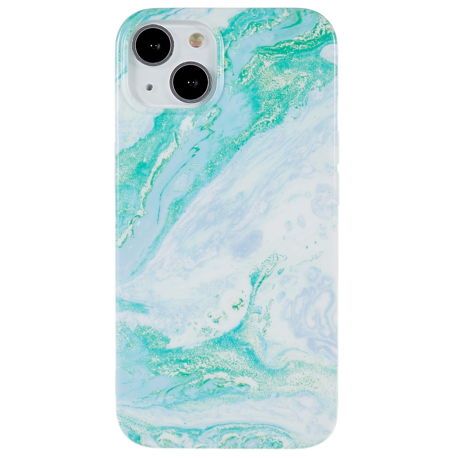 

Для Iphone 13 6,1 Дюйма Shock-resection Chace Abstract Waves Pattern Soft TPU IMD Cover Anti-dop Phrotector - Синий, iPhone 13